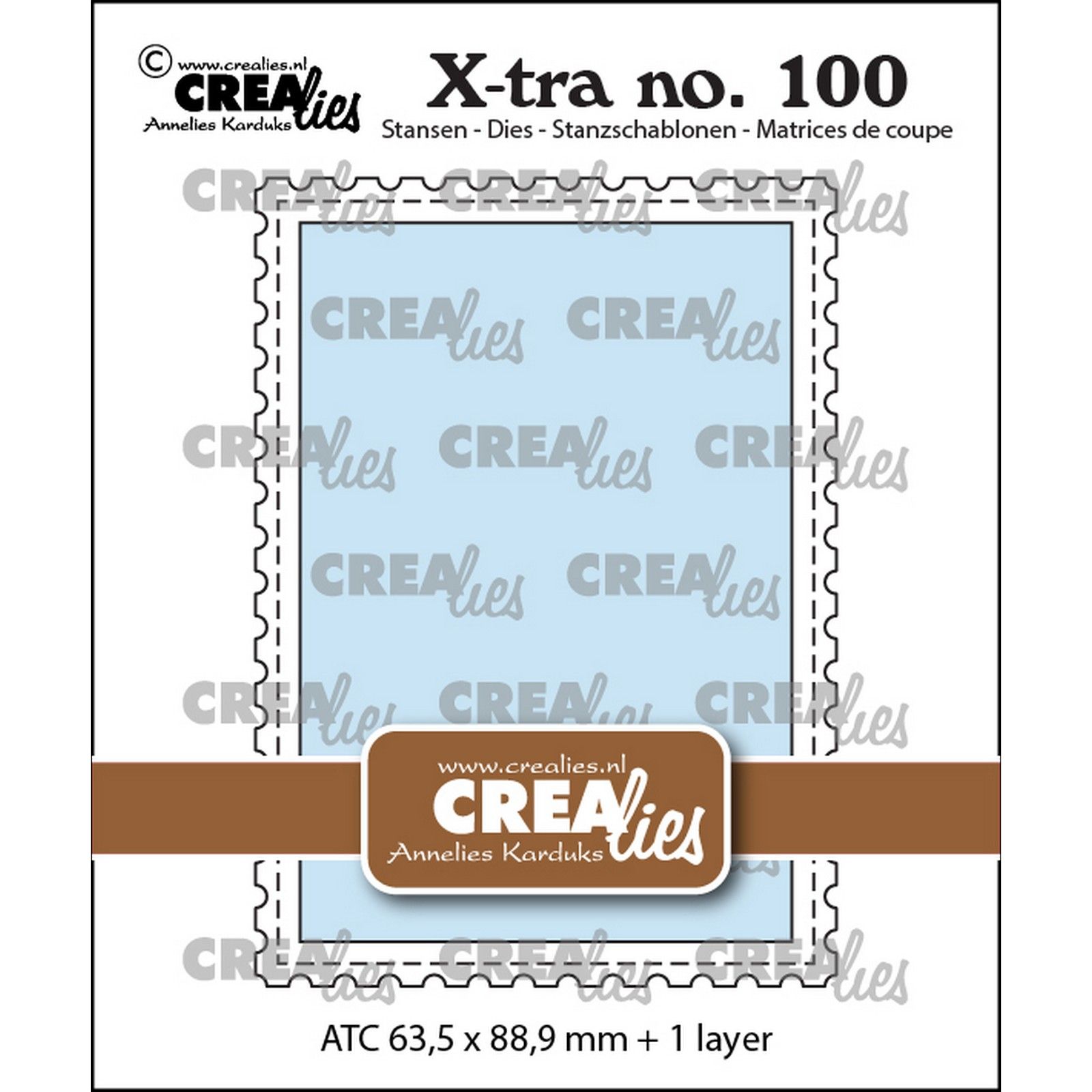 Crealies • Atc With Postage Stamp Border