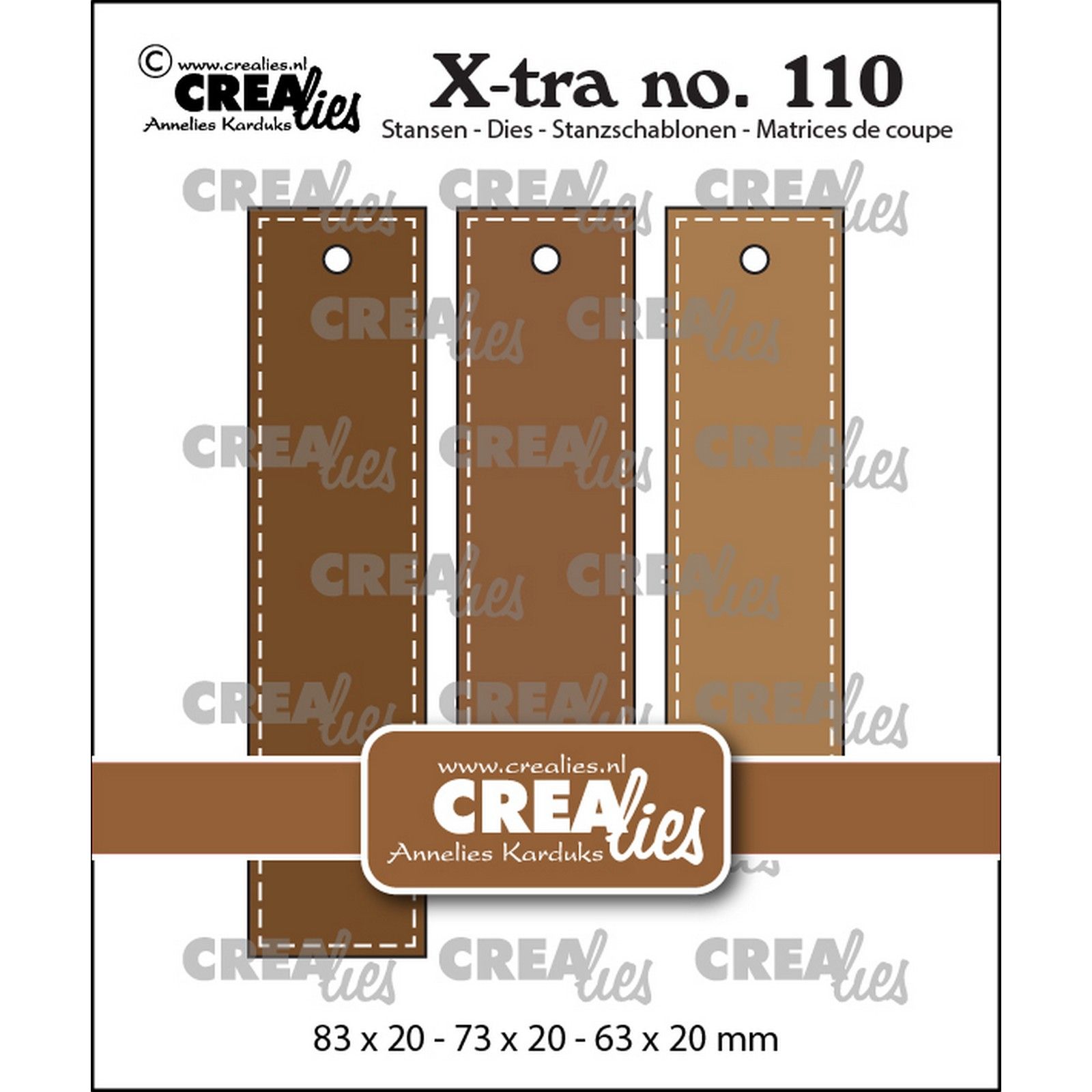 Crealies • Xtra Straight tags with stitchline