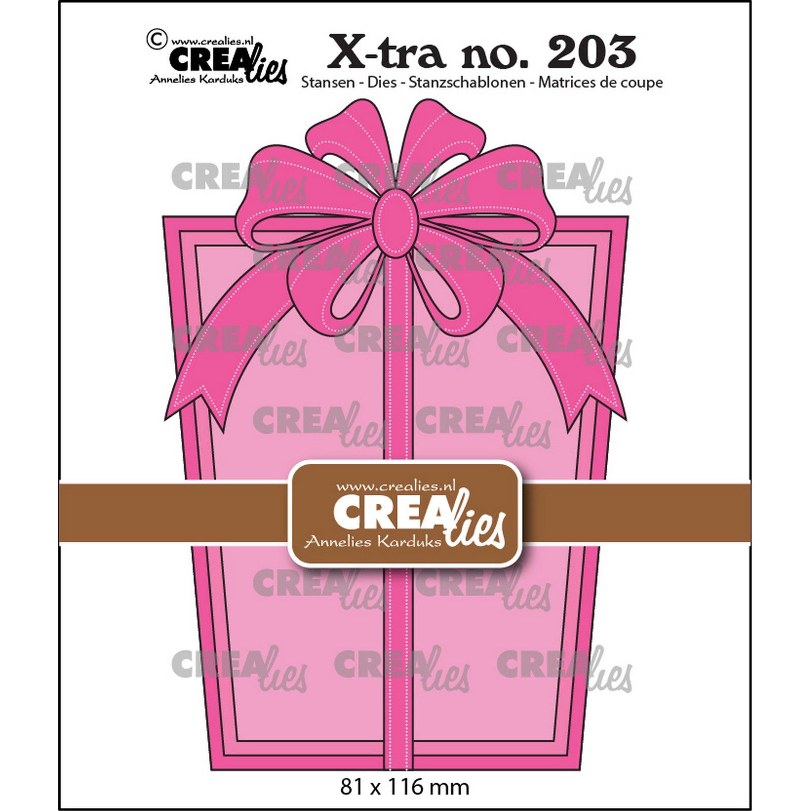Crealies • Xtra Geef Een Cadeaukaart: Cadeau met Strik