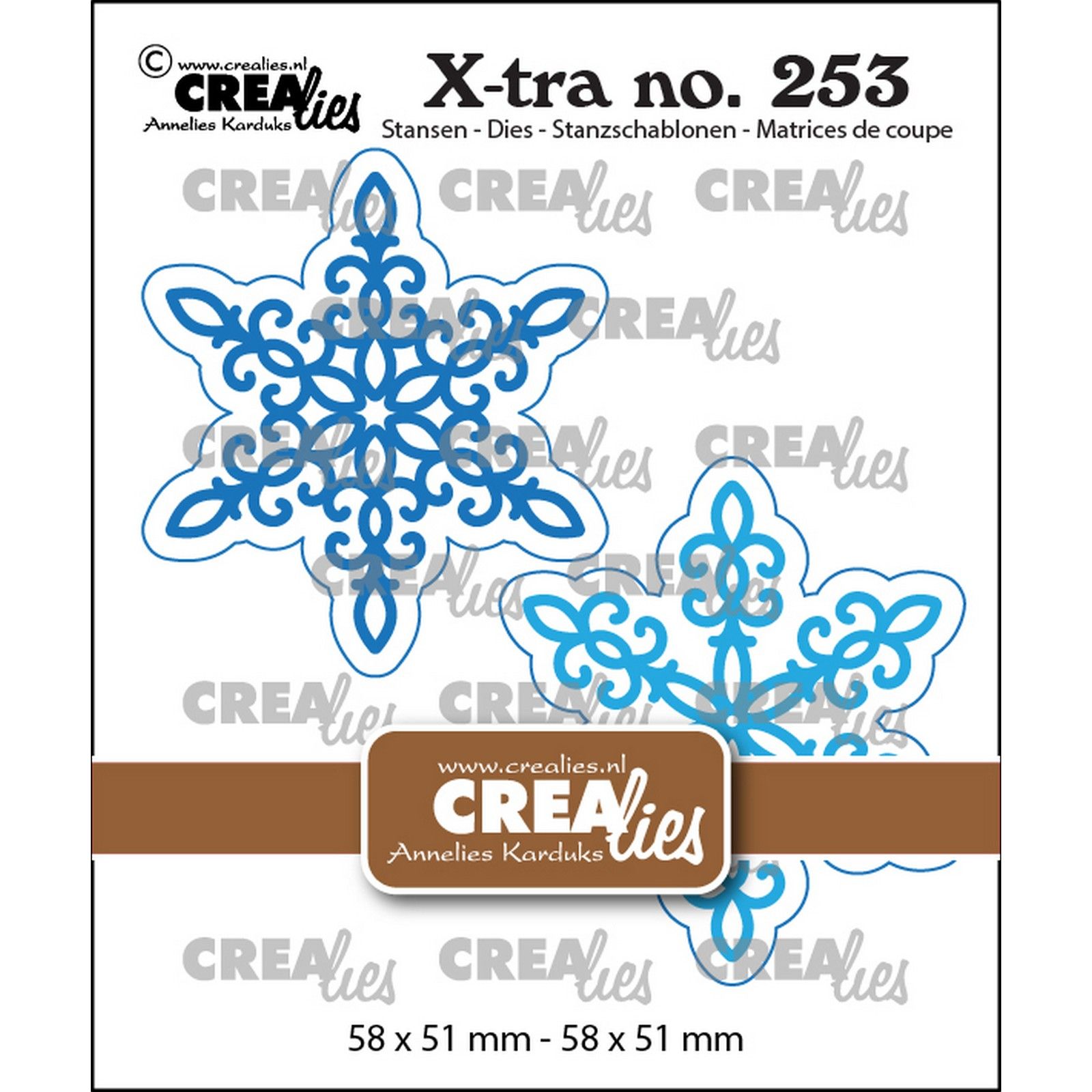 Crealies • Xtra Sneeuwvlokken 2x (met schaduw)