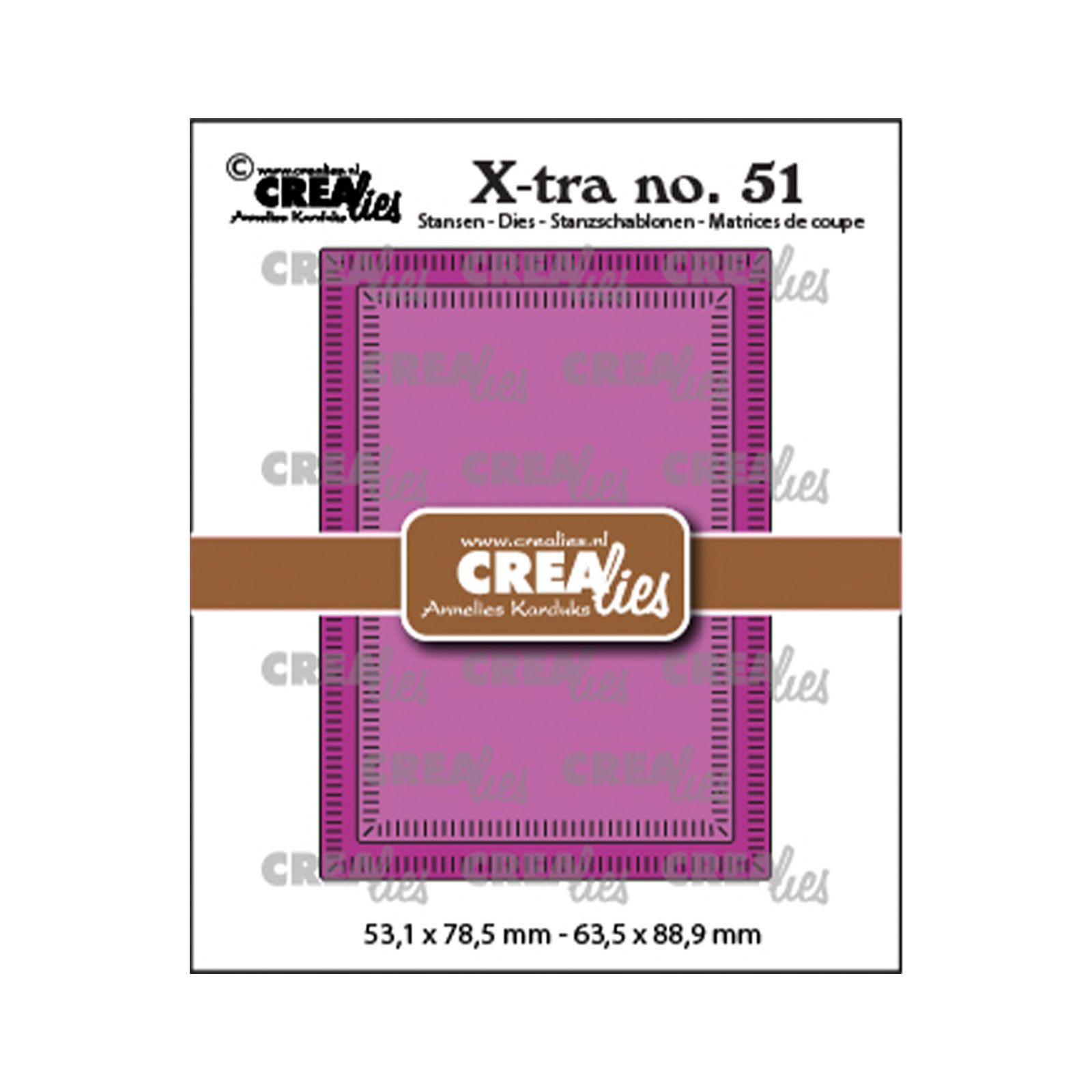 Crealies • X-tra stanzschablone ATC mit kleinen streifen