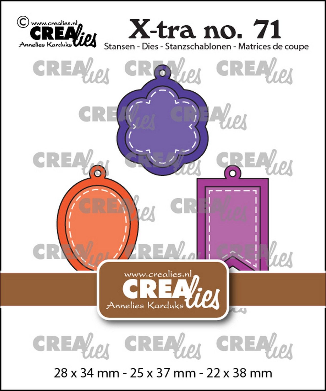 Crealies • Xtra Charms C balloon, Fishtailbanner and Flower