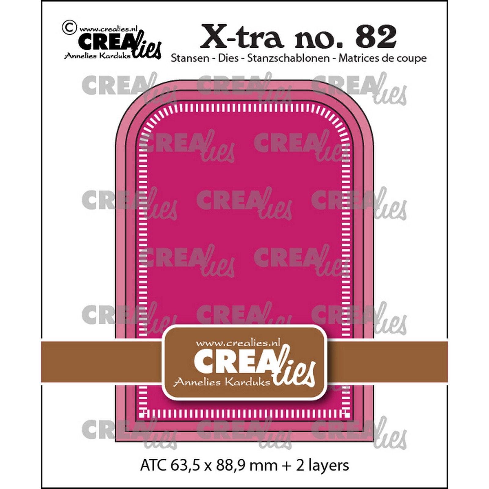 Crealies • Xtra Atc Rounded Corners with Little Stripes