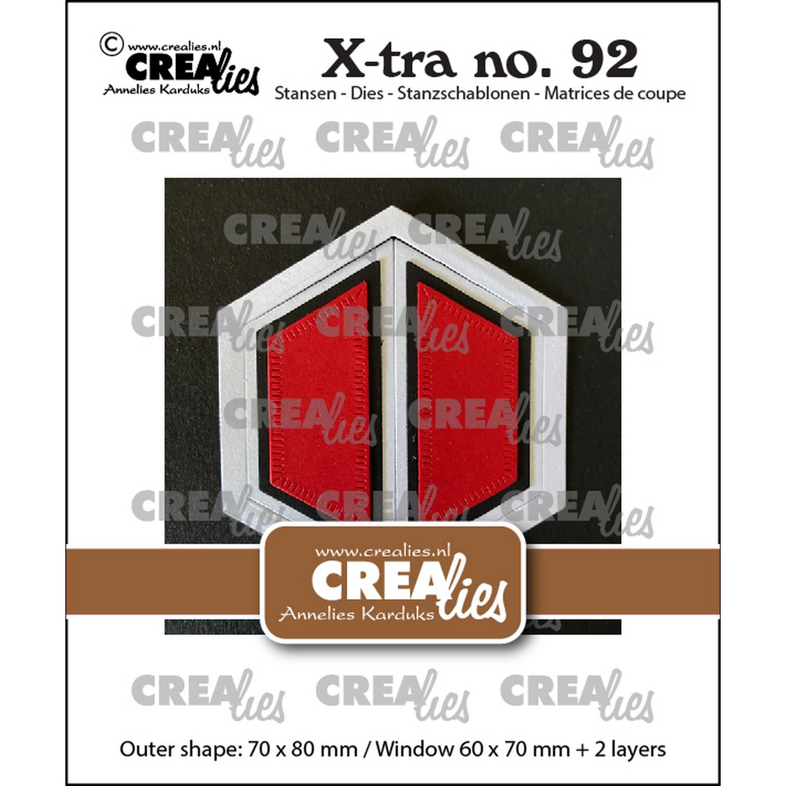 Crealies • Xtra Hexagon Window with Shutters