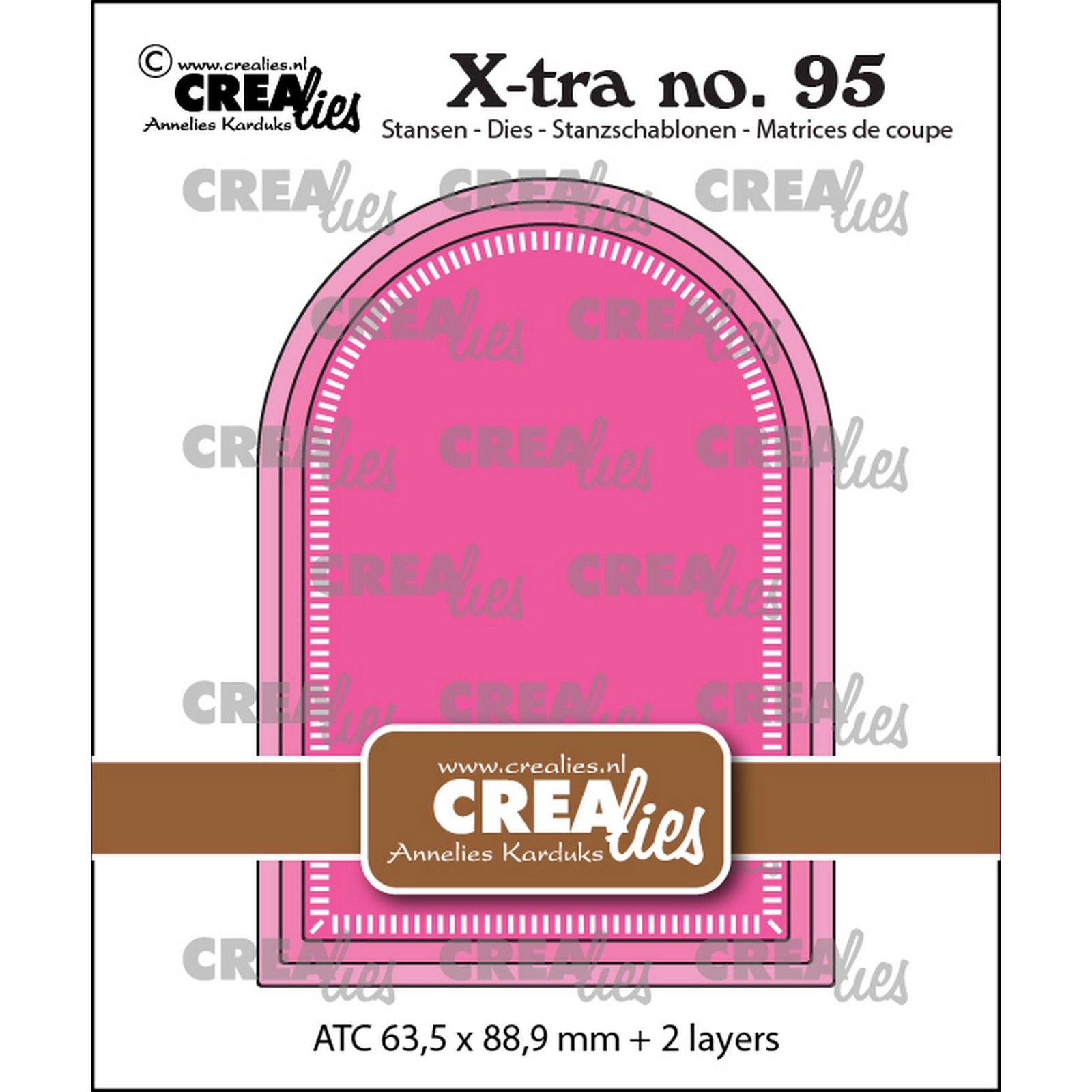 Crealies • Xtra ATC Boog met Kleine Streepjes