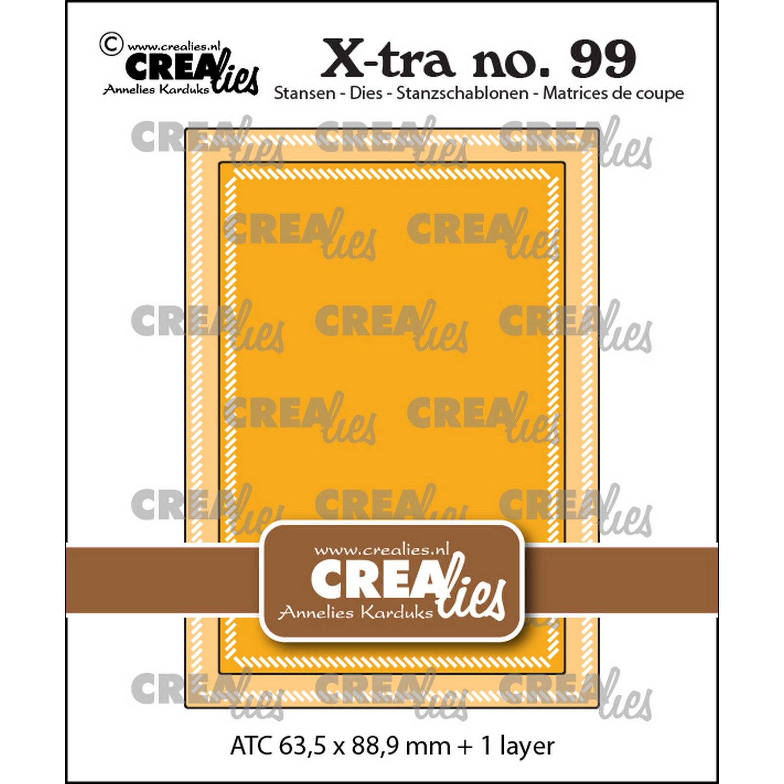 Crealies • X-Tra Cutting Die ATC With Little Diagonal Stripes