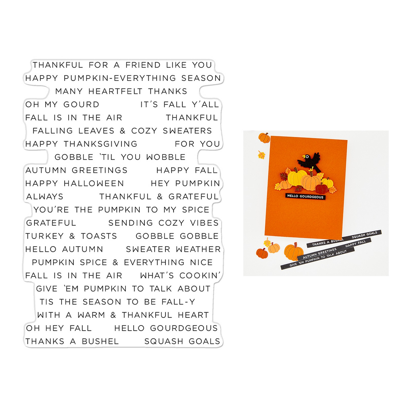 Hero Arts • Autumn Greetings Clear Stamp Set
