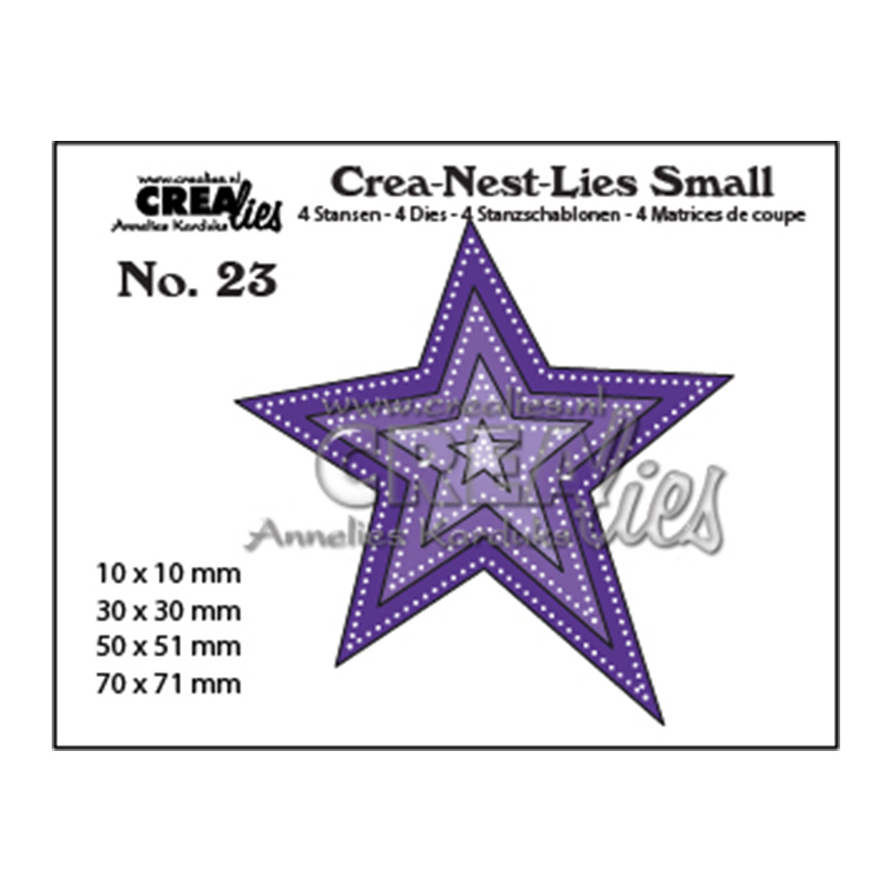 Crealies • Small Uneven star with double dots 