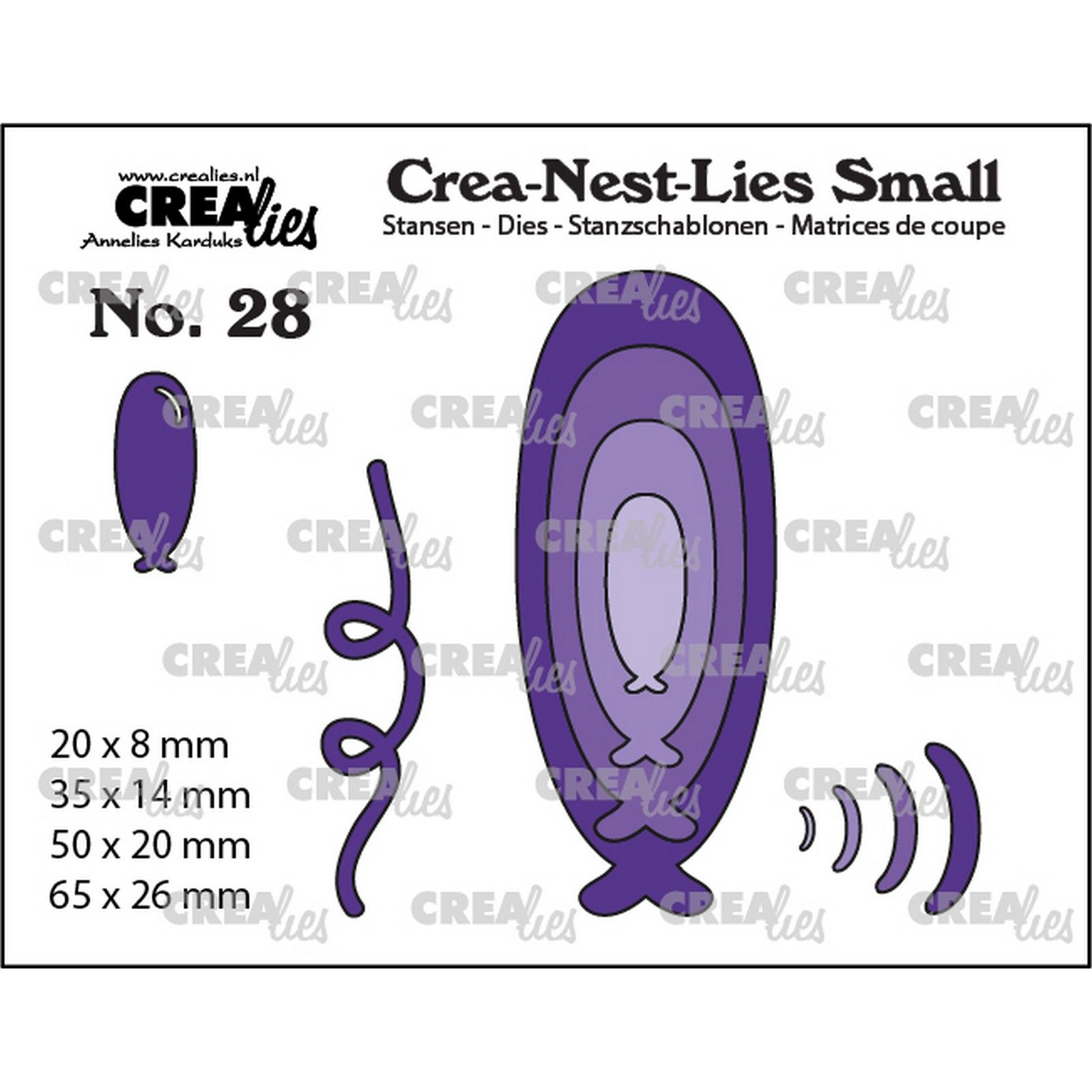 Crealies • Crea-Nest-Lies Small Ballonnen langwerpig 4x