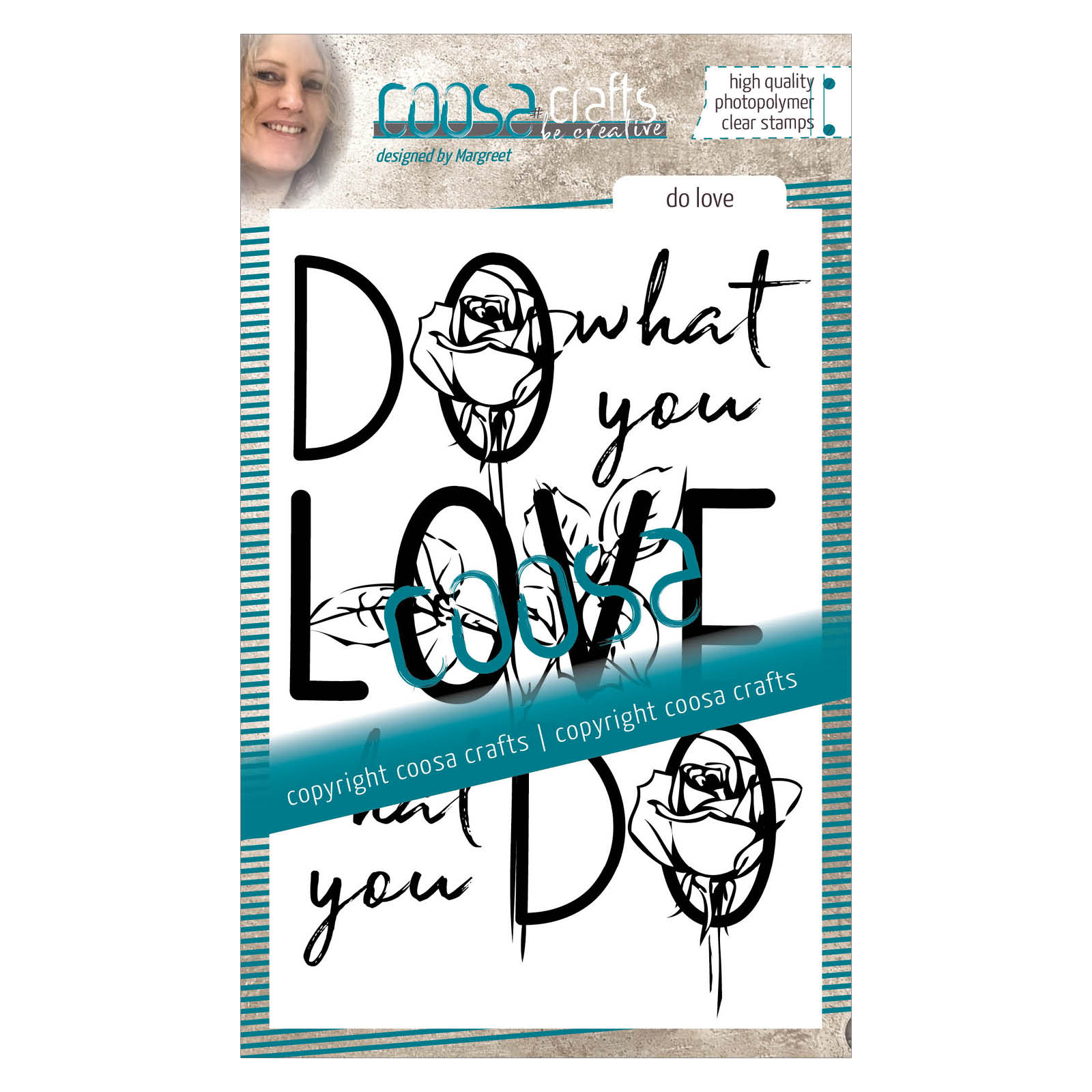 COOSA Crafts • Timbro in silicone testo in inglese #2 Quote "Do love"