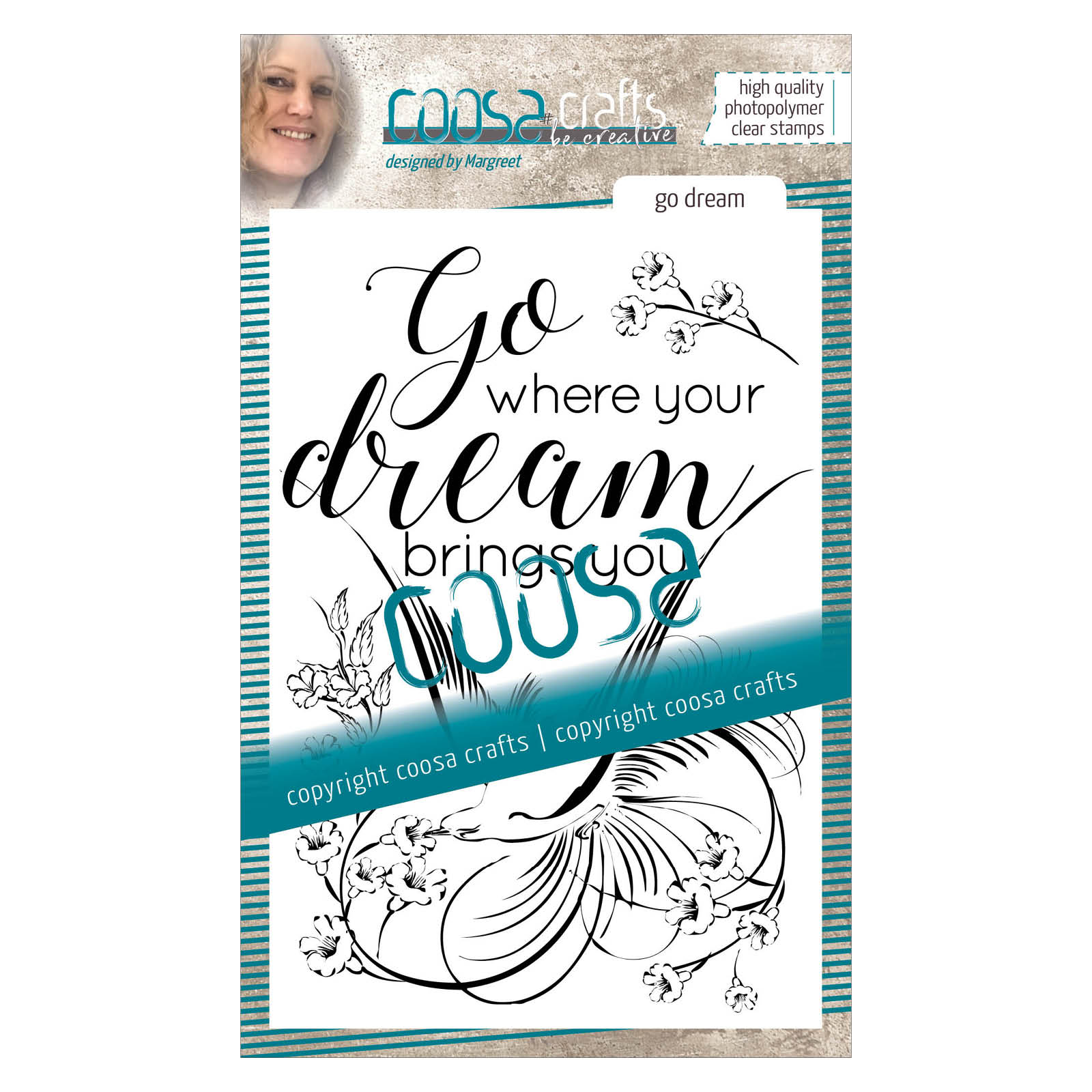 COOSA Crafts • Clear stamp English #3 Birds "Go dream"