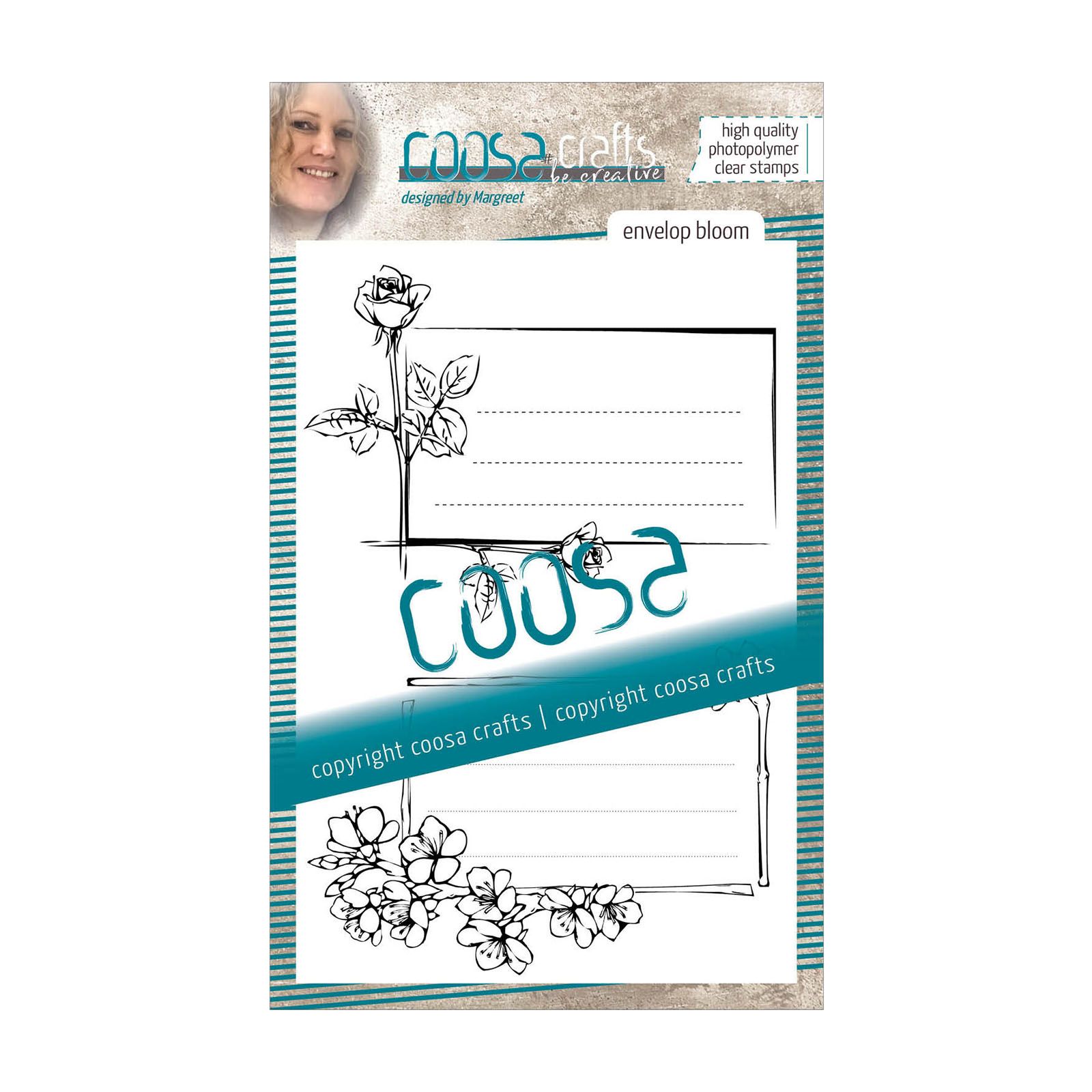 COOSA Crafts • Clear Stempel #4 Envelope Bloom (En)