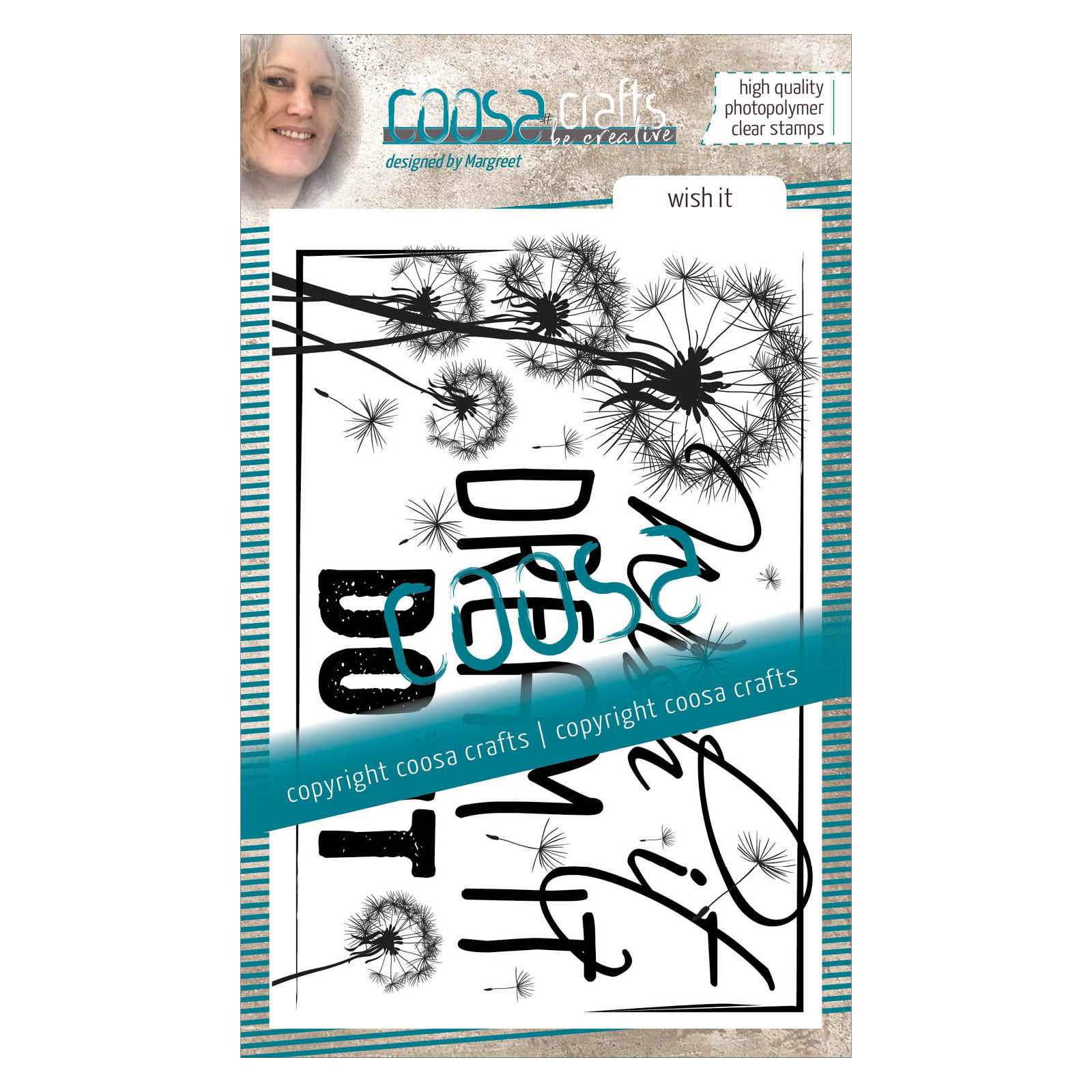 COOSA Crafts • Clear stamp English #5 Quote "Wish it"