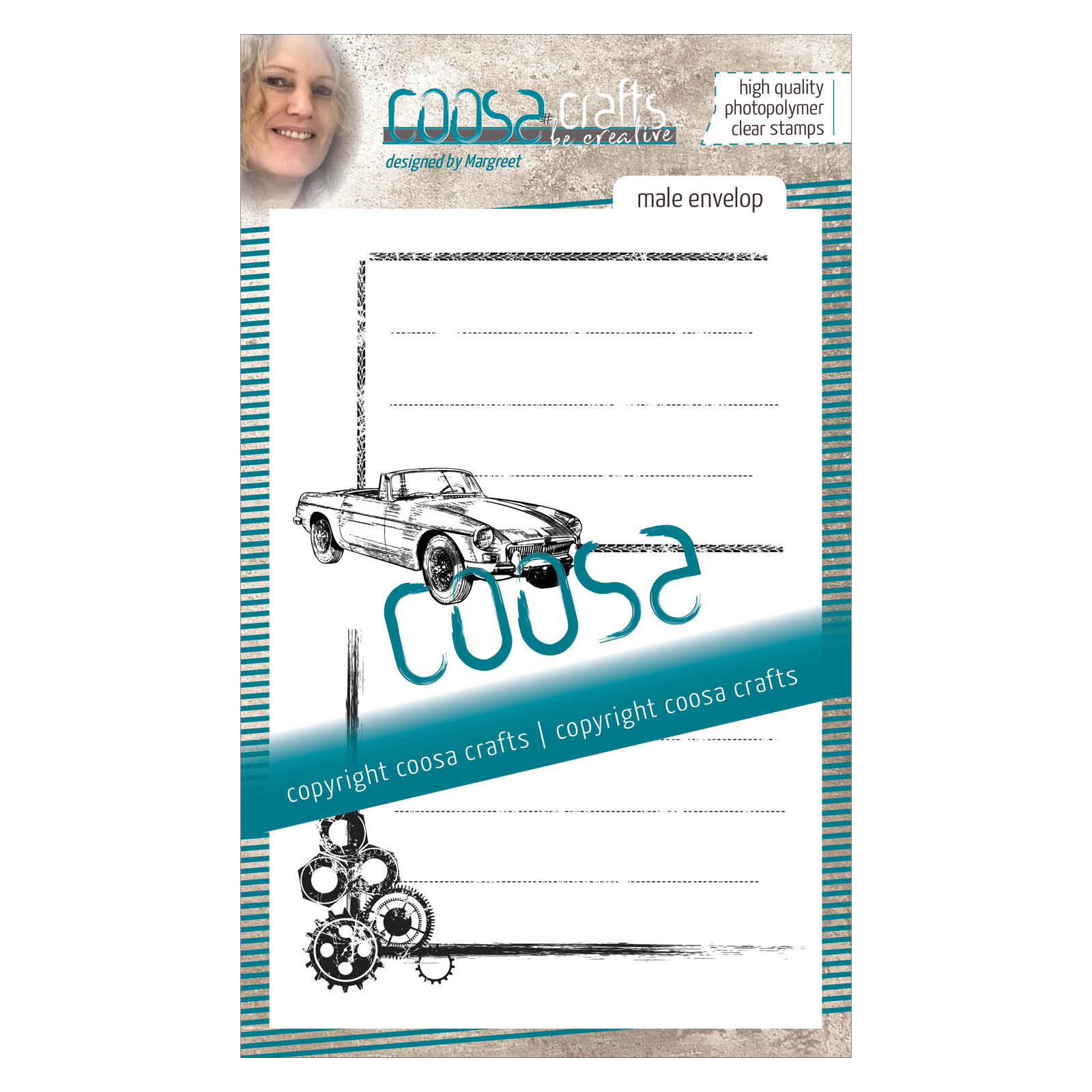 COOSA Crafts • Clear stamp Men #6 Envelope