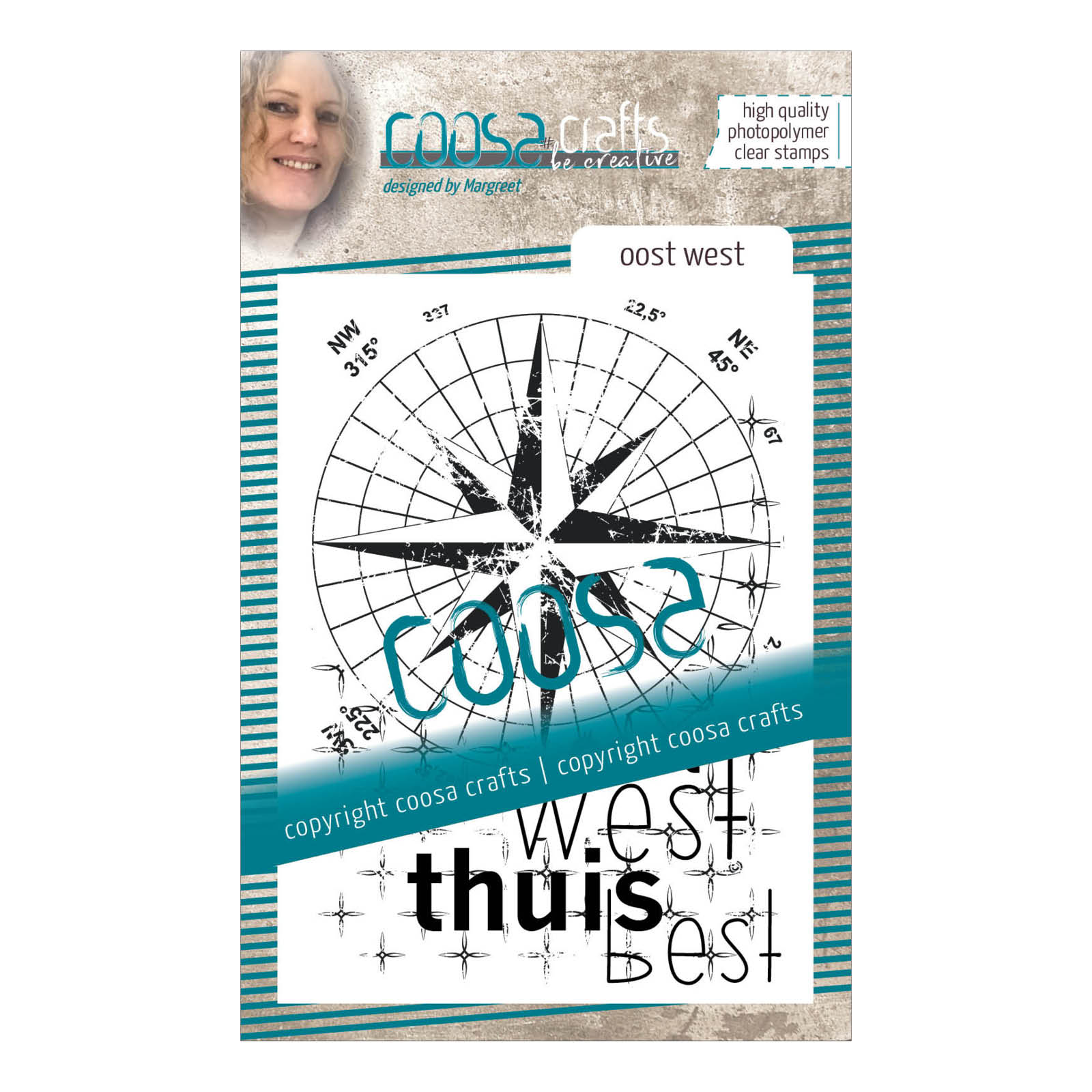 COOSA Crafts • Clear stamp Dutch text #8 "Oost-West"
