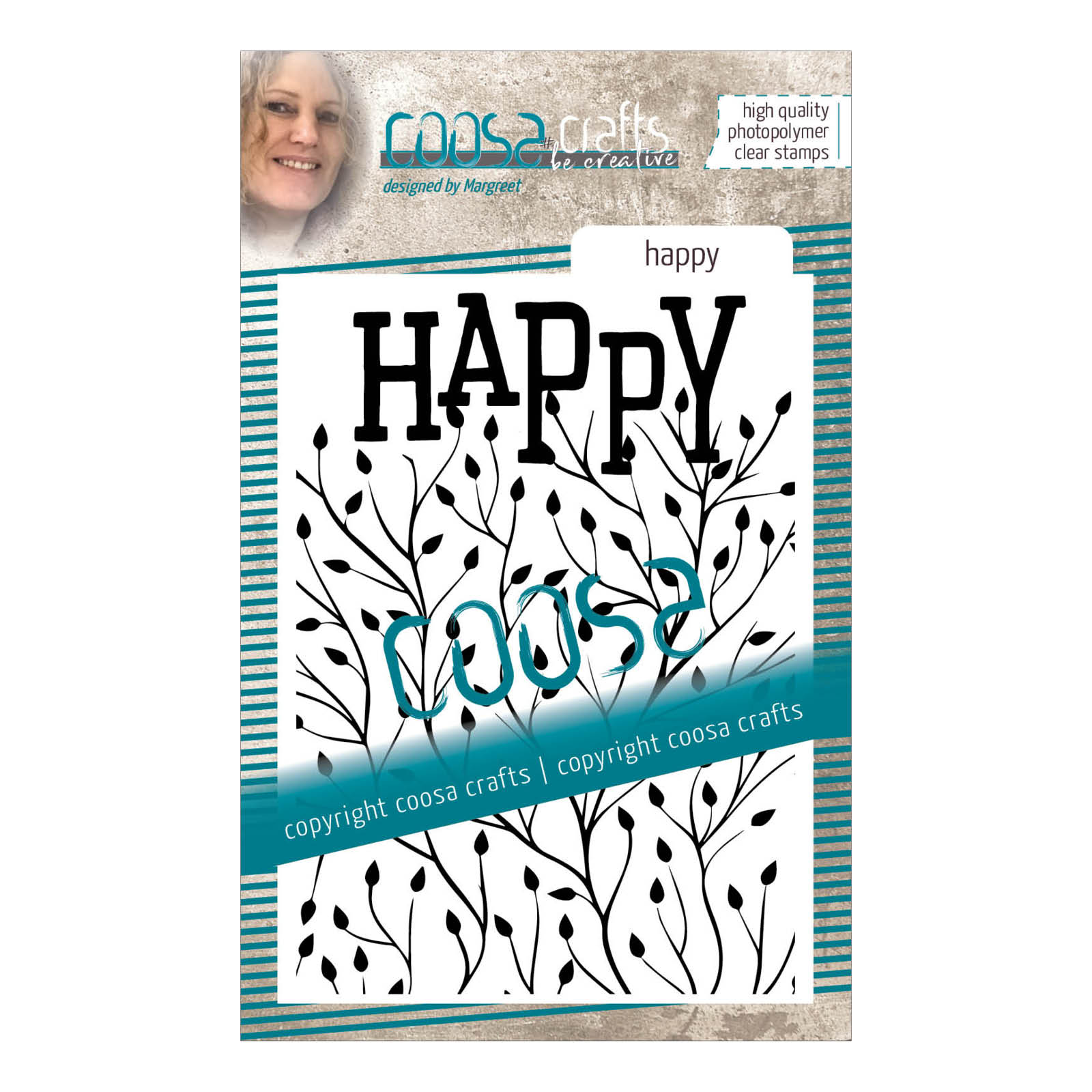 COOSA Crafts • Clear stamp #15 background Happy
