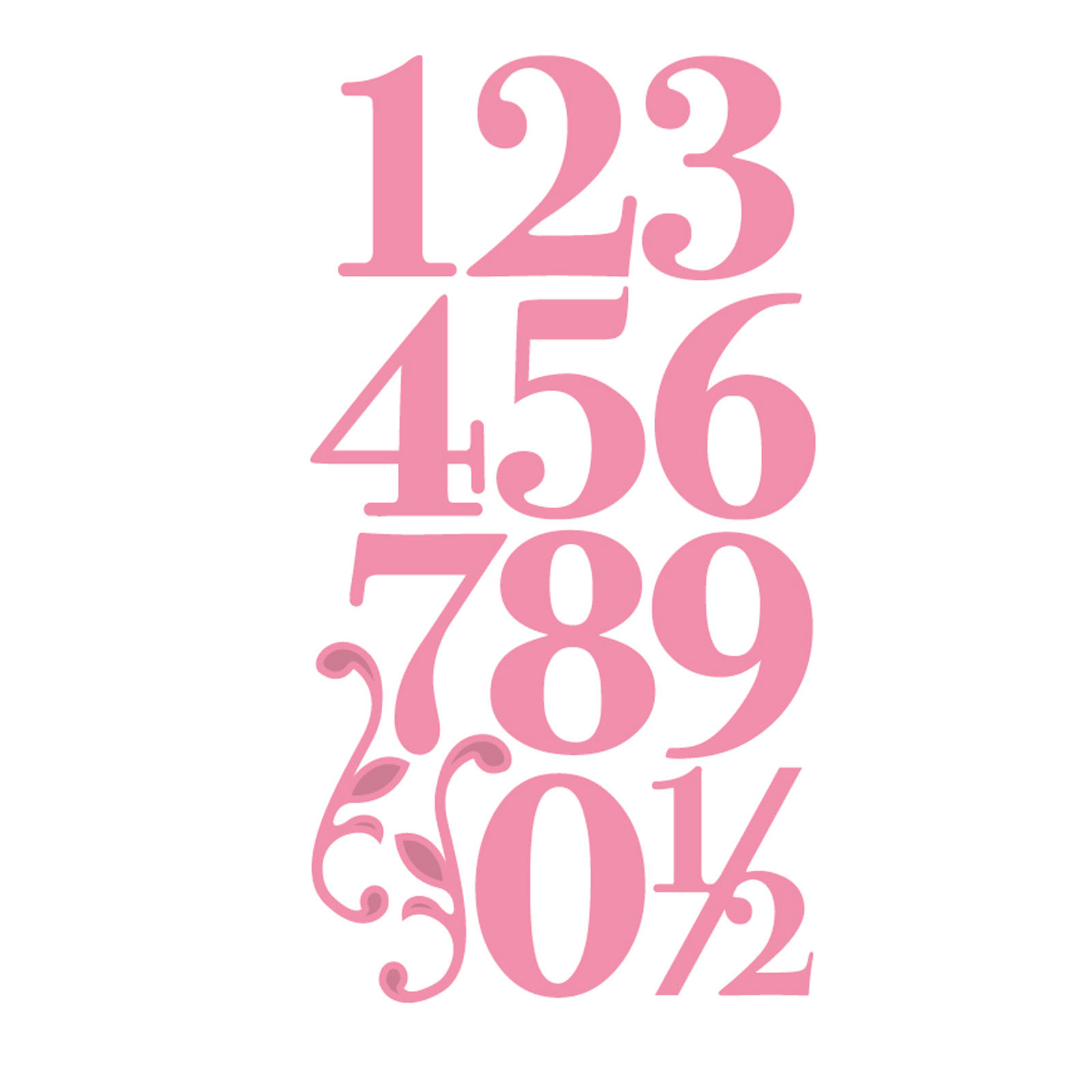 Marianne Design • Collectables Coupe- pochoir d'embossage Eline's Elegant numbers