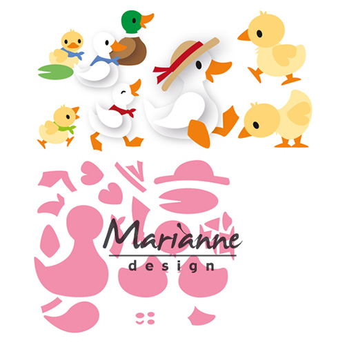 Marianne Design • Collectables cut- embosstencil Eline's Duck family