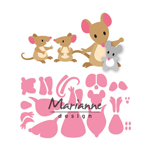 Marianne Design • Collectables cut- embosstencil Eline's Mice family