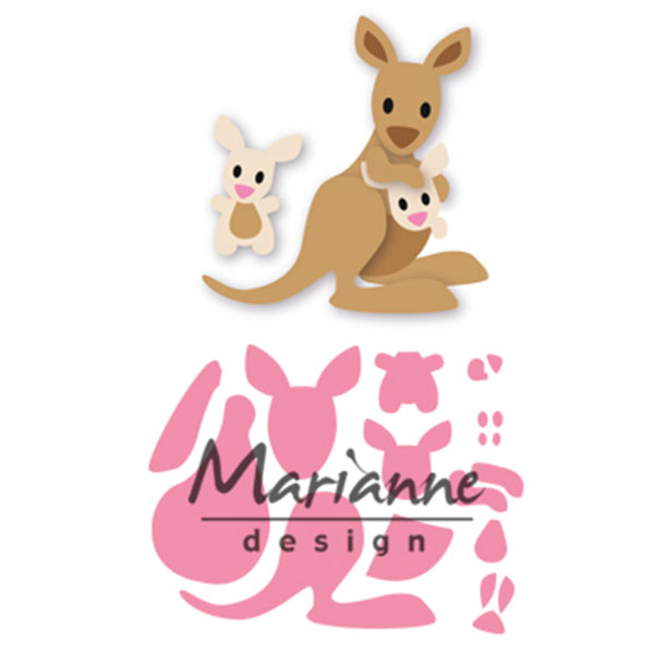 Marianne Design • Collectables cut- embosstencil Eline's Kangaroo & Baby