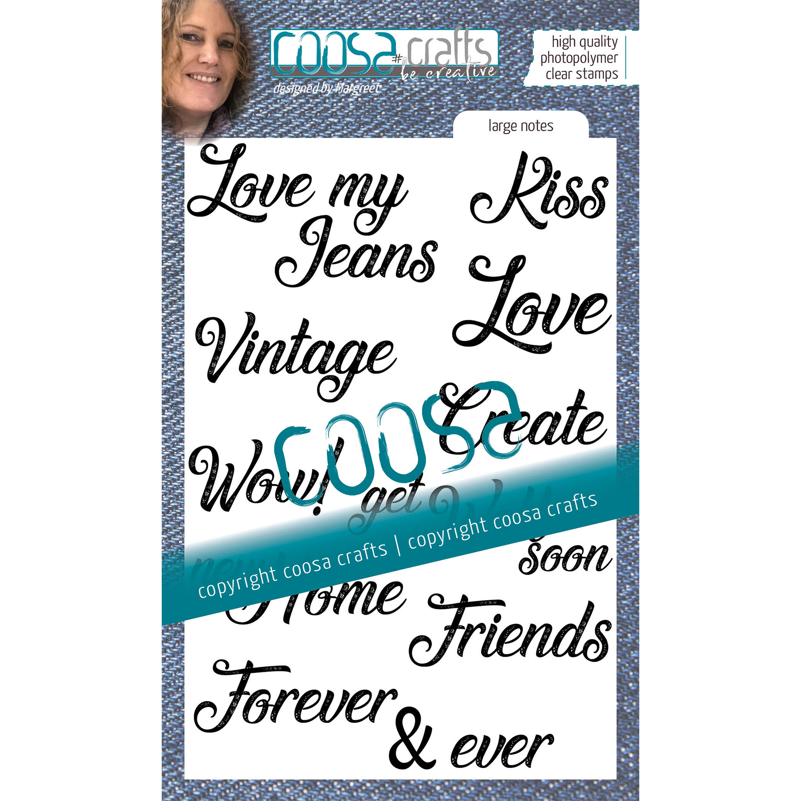 COOSA Crafts • Clear stamp A6 Love my jeans - Large notes