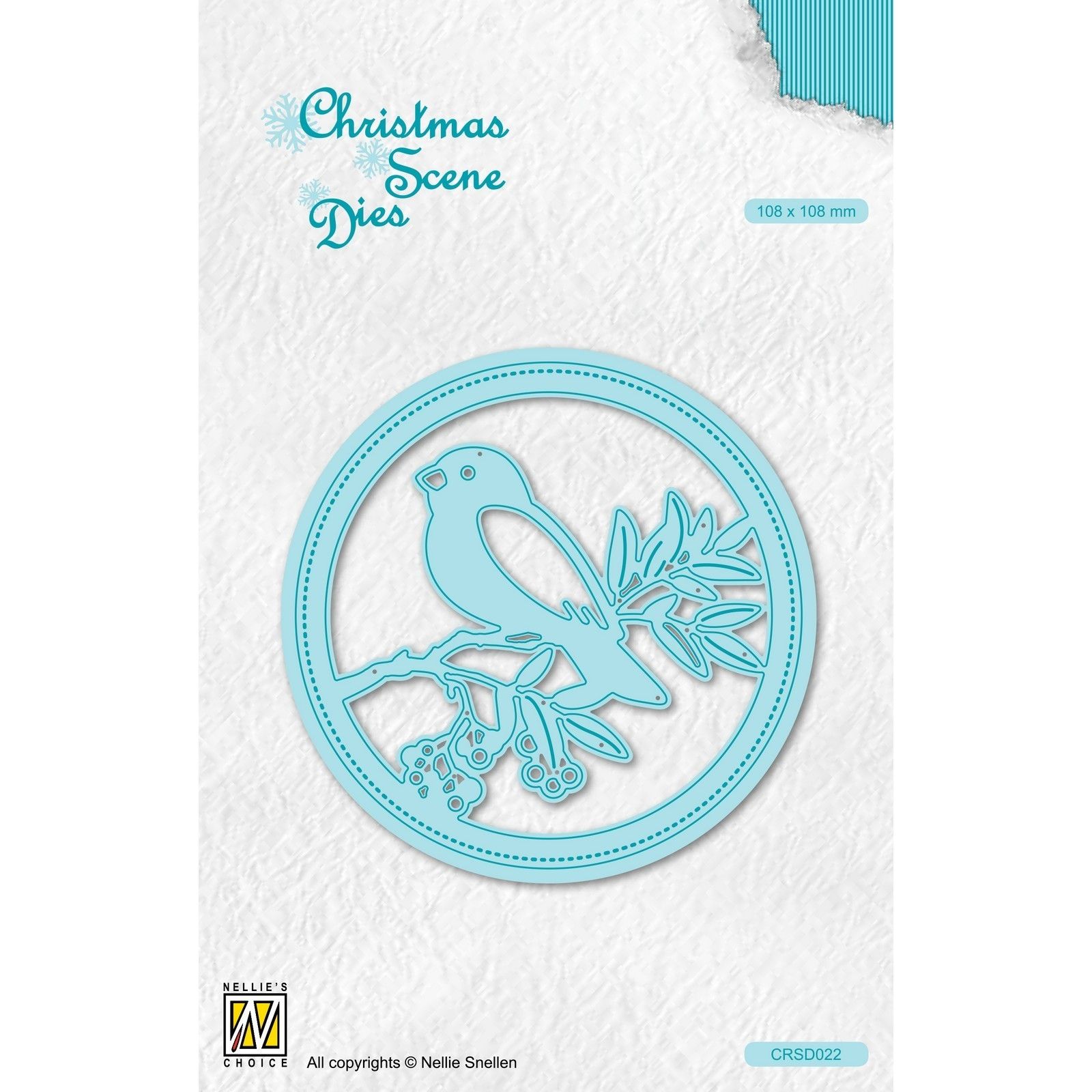 Nellie's Choice • Christmas Scene Dies Round Frame Bird on Branche