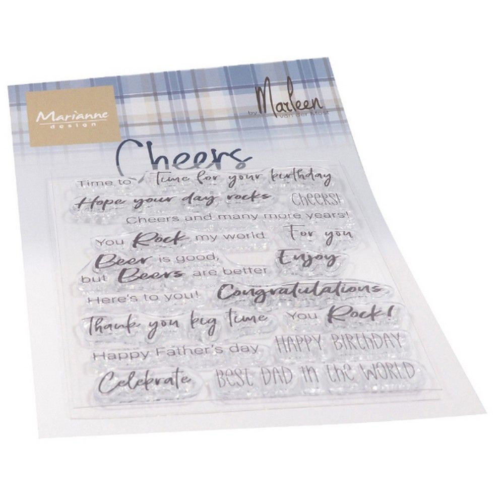 Marianne Design • Clear stempels cheers by Marleen