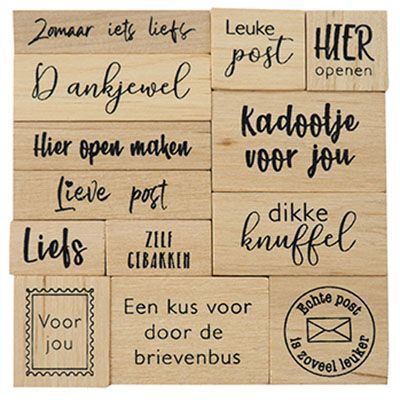 Marianne Design • Wooden stamp set Kadopost