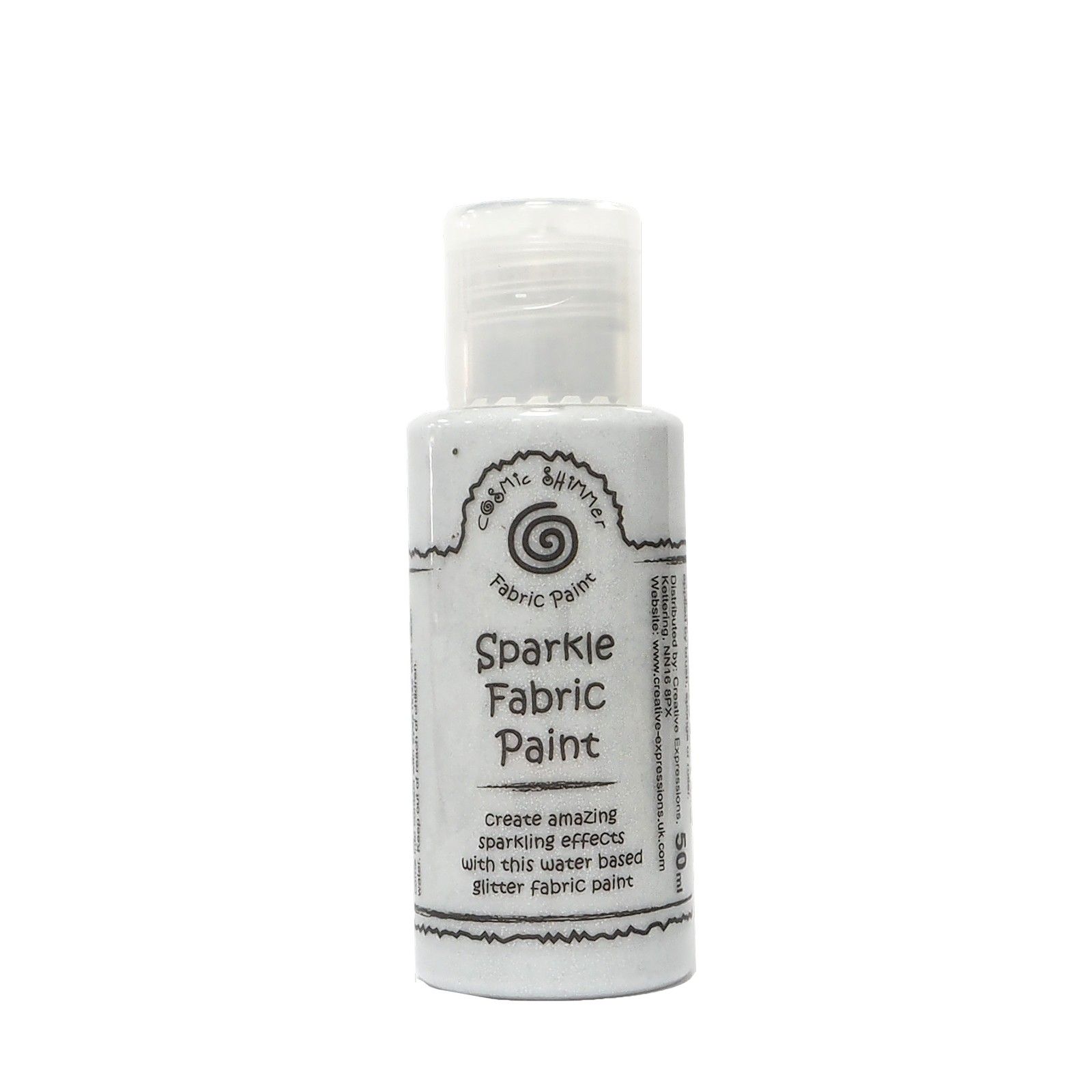 Cosmic Shimmer • Fabric Paint Sparkle Silver Shine 50ml