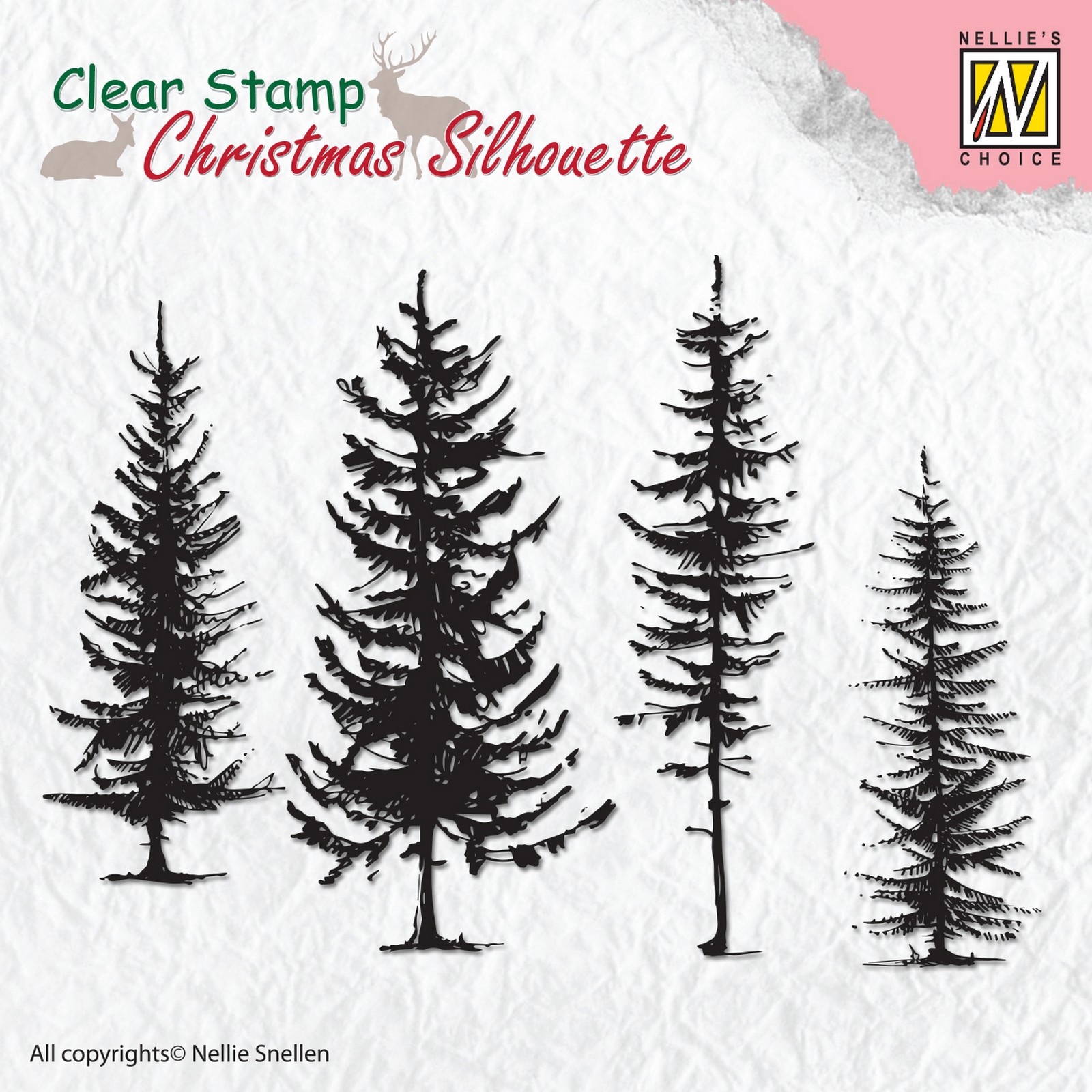 Nellie's Choice • Christmas Silhouettes Clear Stamps Pine Trees