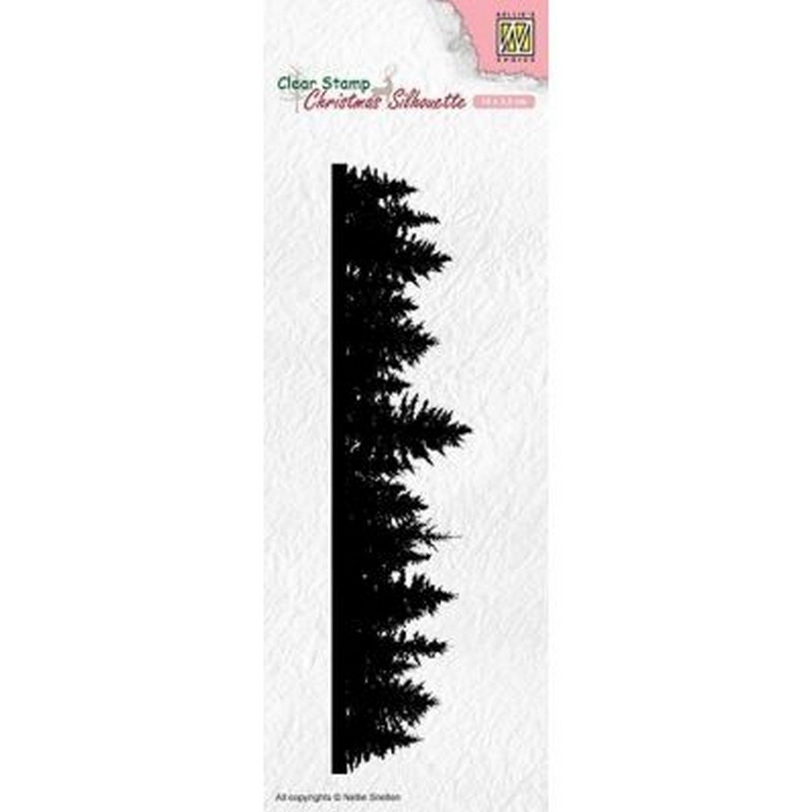 Nellie's Choice • Christmas Silhouettes Silikonstempeln Pine Tree Border (15x3,5cm)