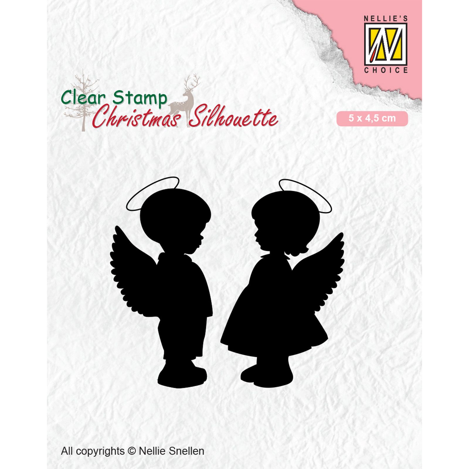 Nellie's Choice • Christmas Silhouettes Clear Stamps Angelgirl and -Boy (5x4,5cm)