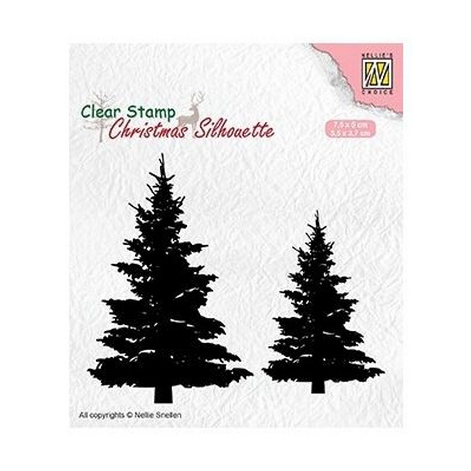 Nellie's Choice • Christmas Silhouettes Clear Stempel Fir Trees (7,5x5cm Plus 5,5x3,7cm)