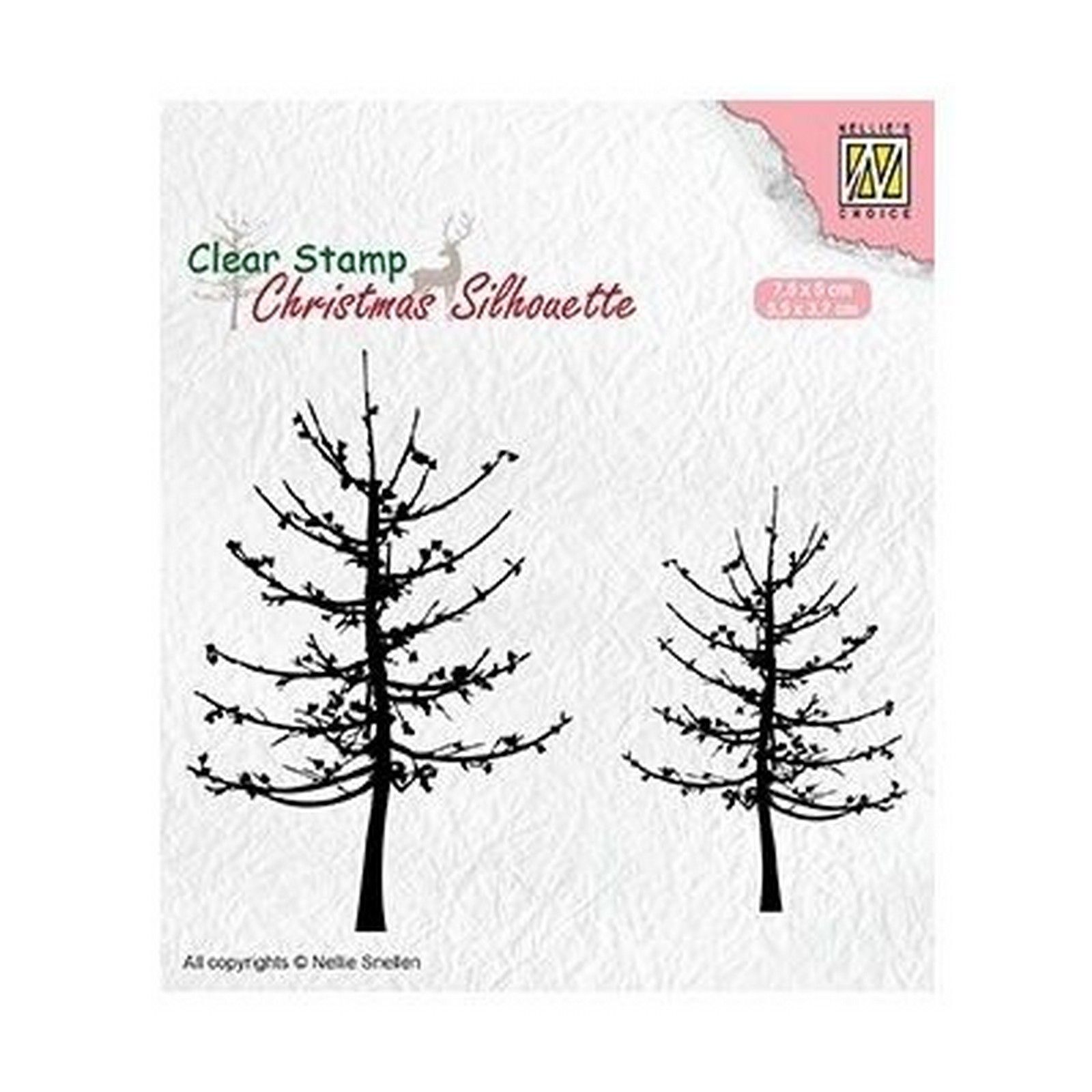 Nellie's Choice • Christmas Silhouettes Clear Stempel Leafless Trees (7,5x5cm Plus 5,5x3,7cm)