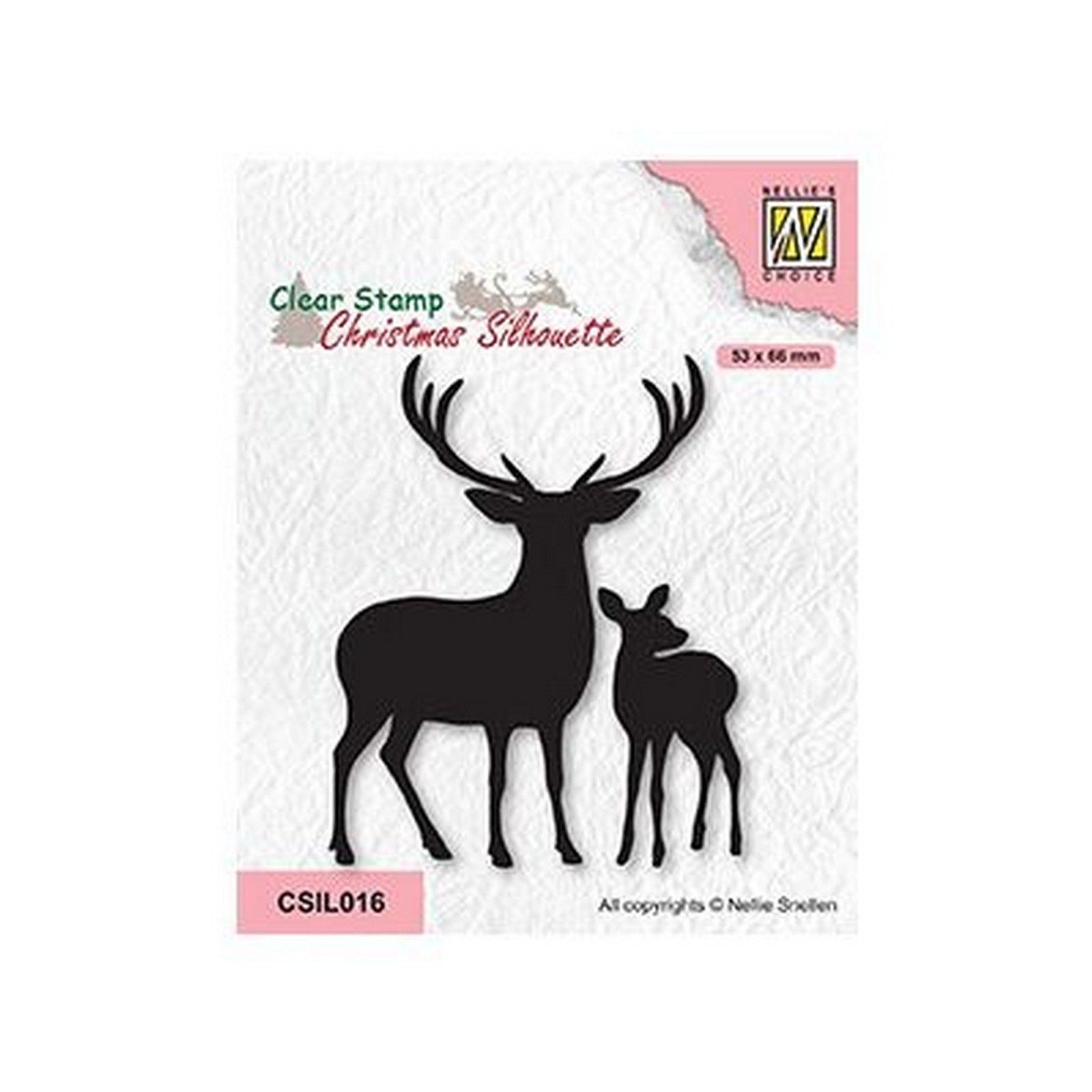 Nellie's Choice • Christmas Silhouettes Clear Stempel Deer with Young