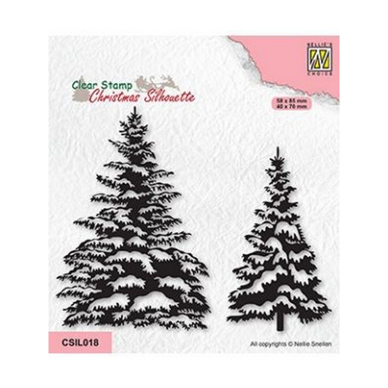 Nellie's Choice • Christmas Silhouettes Clear Stamps Snowy Pinetrees