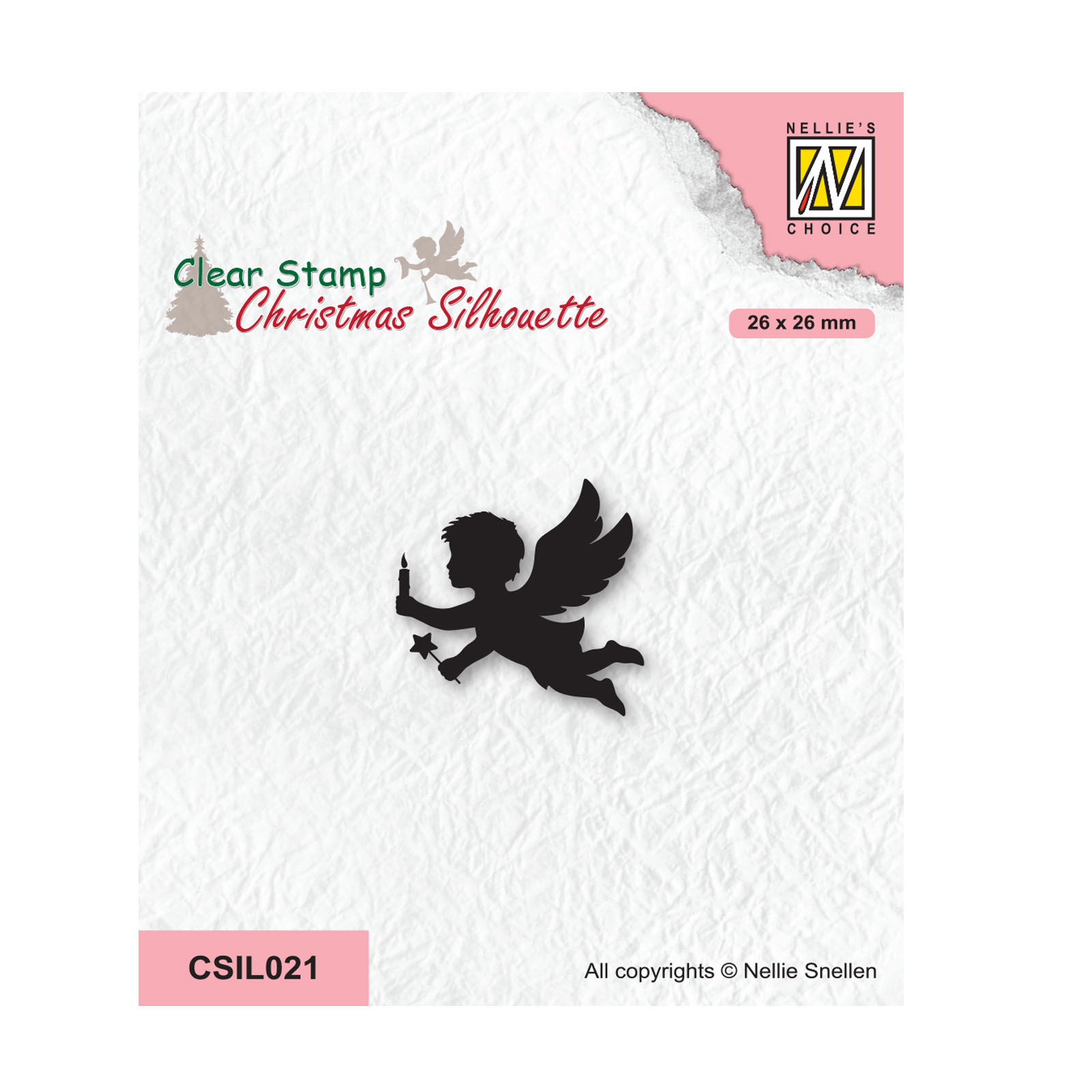 Nellie's Choice • Christmas Silhouettes Silikonstempeln Angel with Message