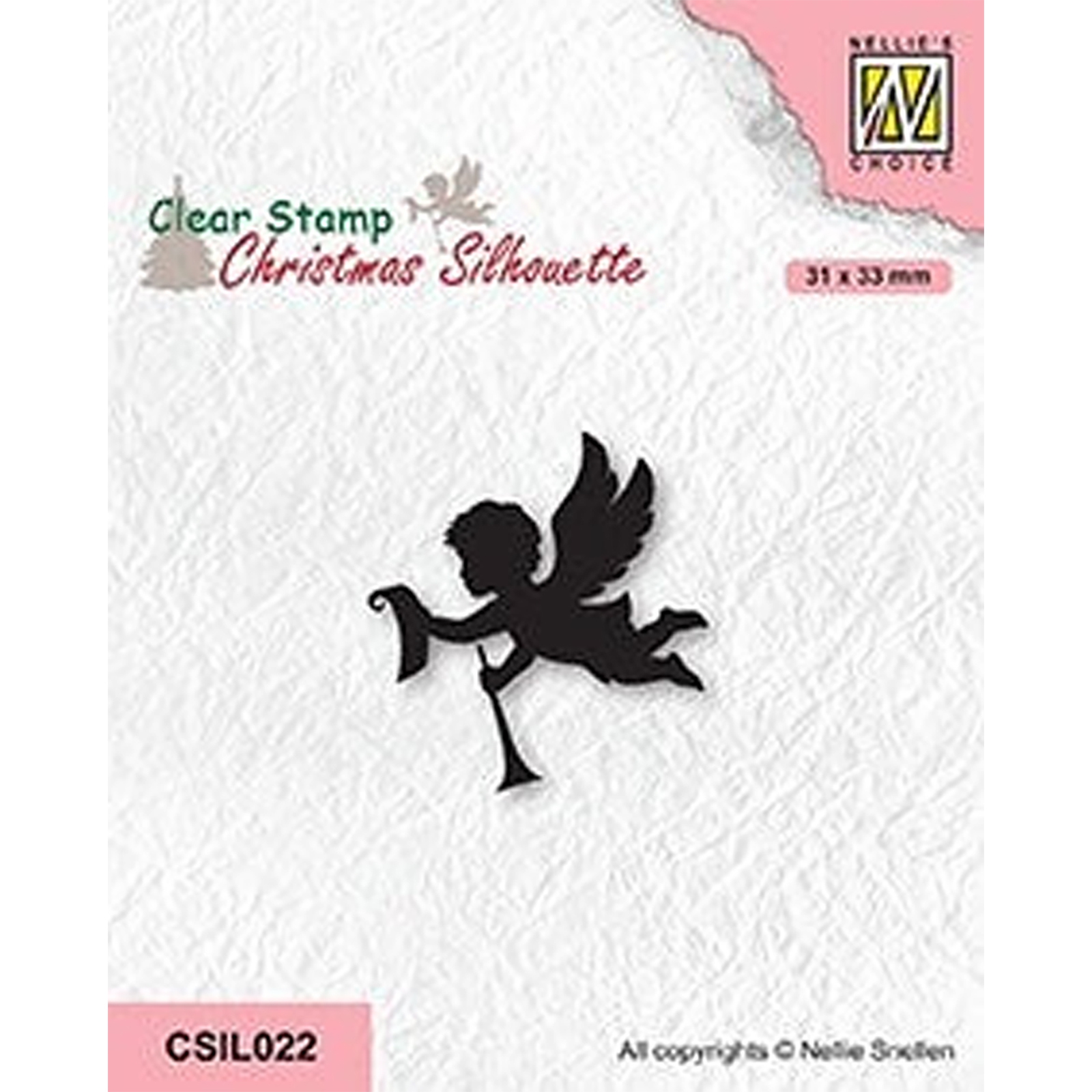 Nellie's Choice • Christmas Silhouettes Clear Stempel Angel with Message