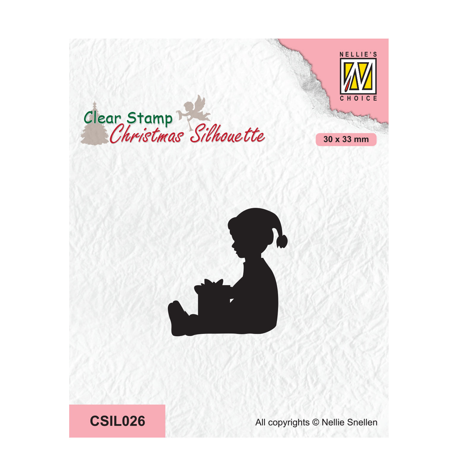 Nellie's Choice • Christmas Silhouettes Clear Stamps Little Boy Got A Present