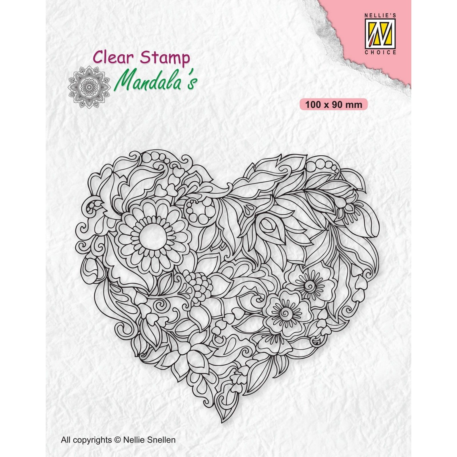 Nellie's Choice • Mandala's Clear Stempel Mandala Flower Heart