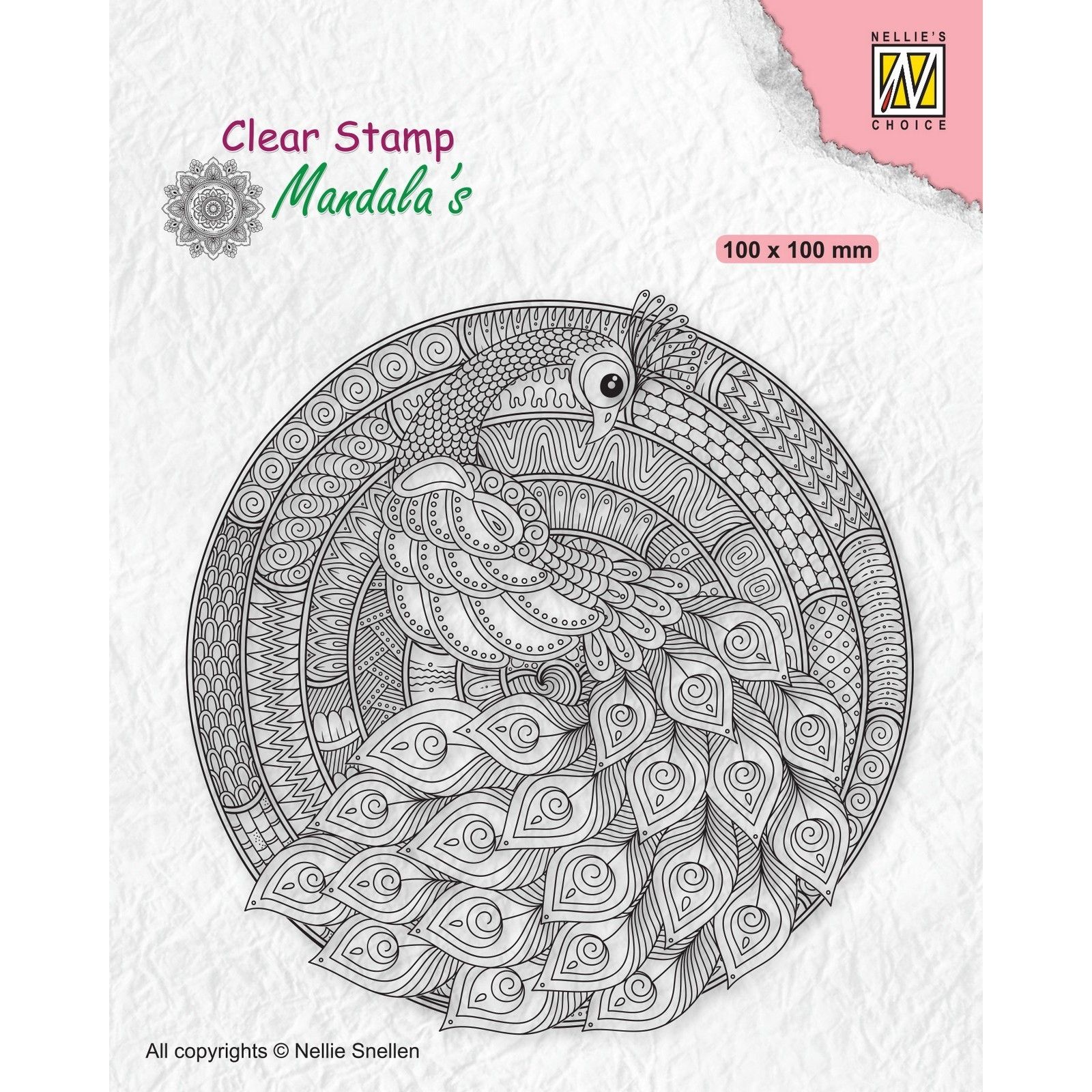 Nellie's Choice • Mandala's Clear Stamps Mandala Peacock