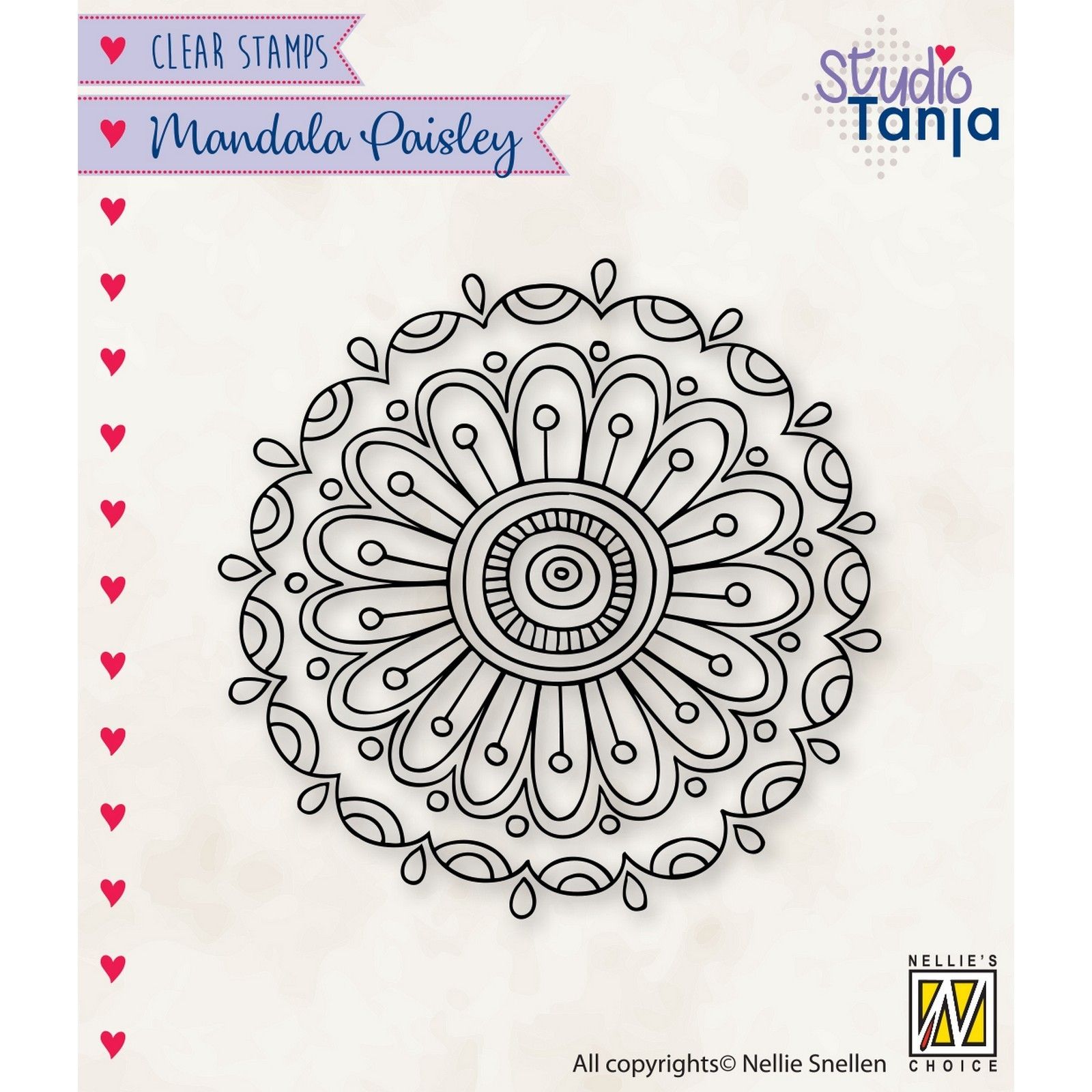 Nellie's Choice • Mandala's Paisley Clear Stempel Motive Flower-2