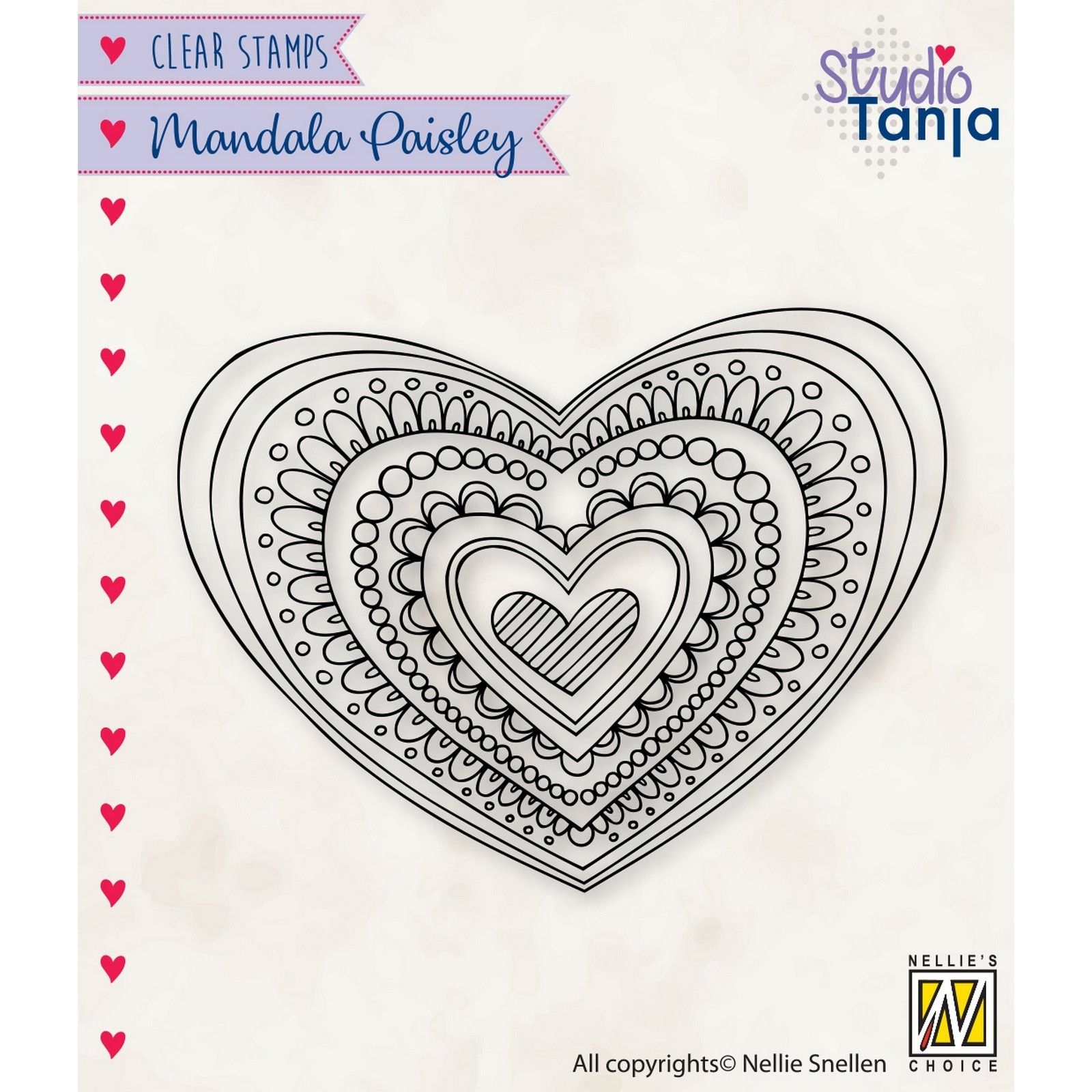 Nellie's Choice • Mandala's Paisley Motive Clear Stamps Heart