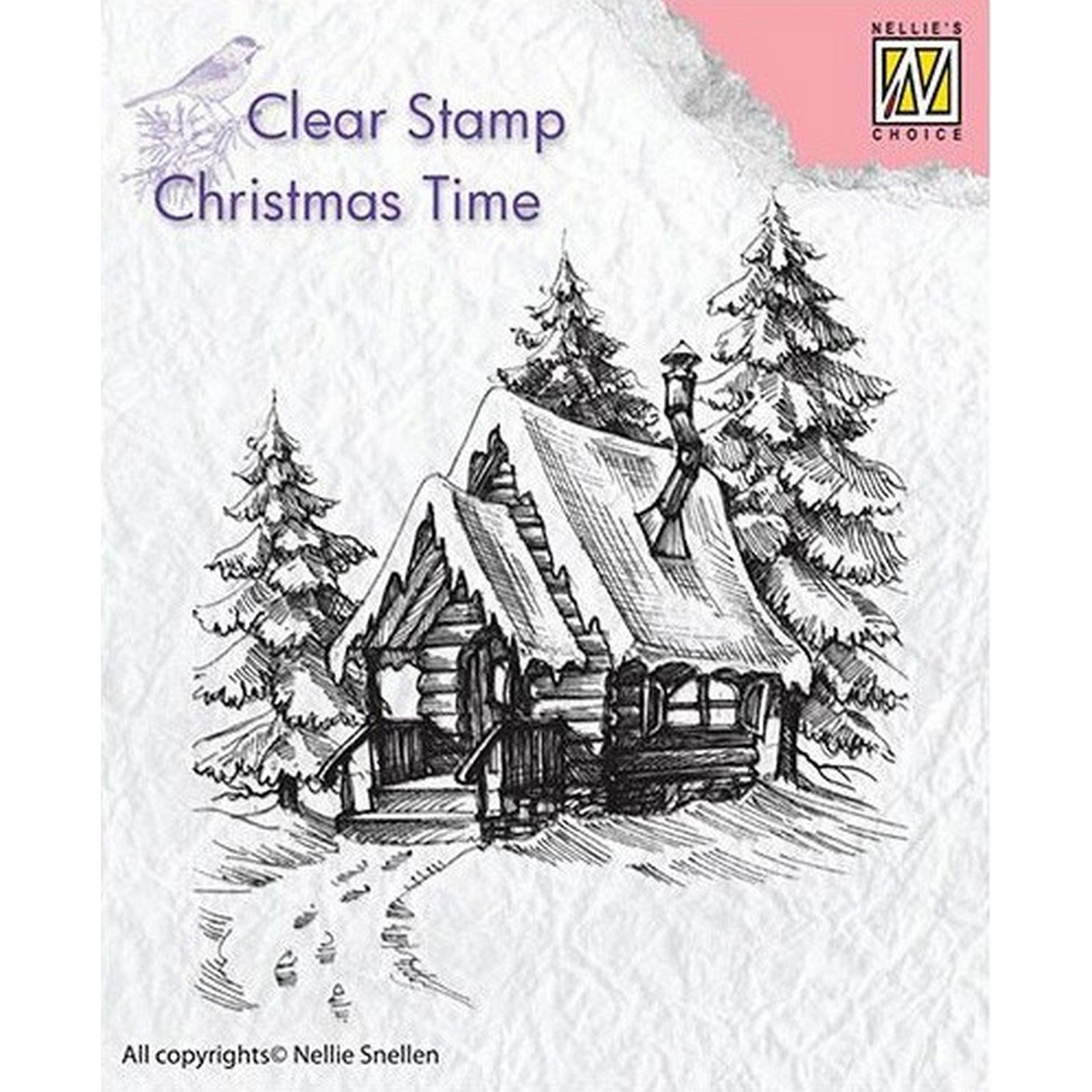 Nellie's Choice • Christmas Time Clear Stamps Snowy House-2