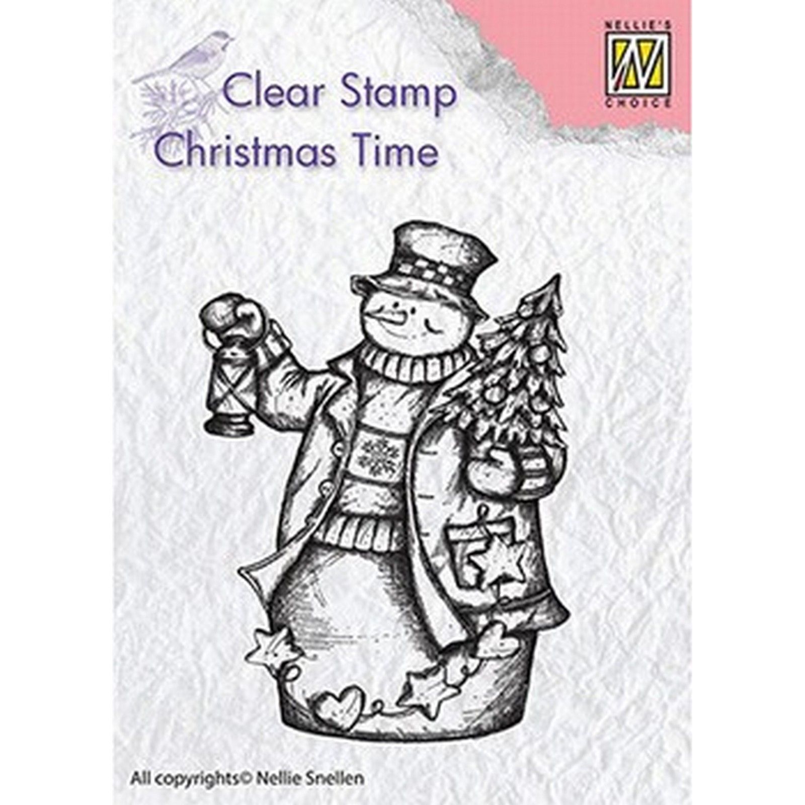 Nellie's Choice • Christmas Time Clear Stamps Snowman With Lantern