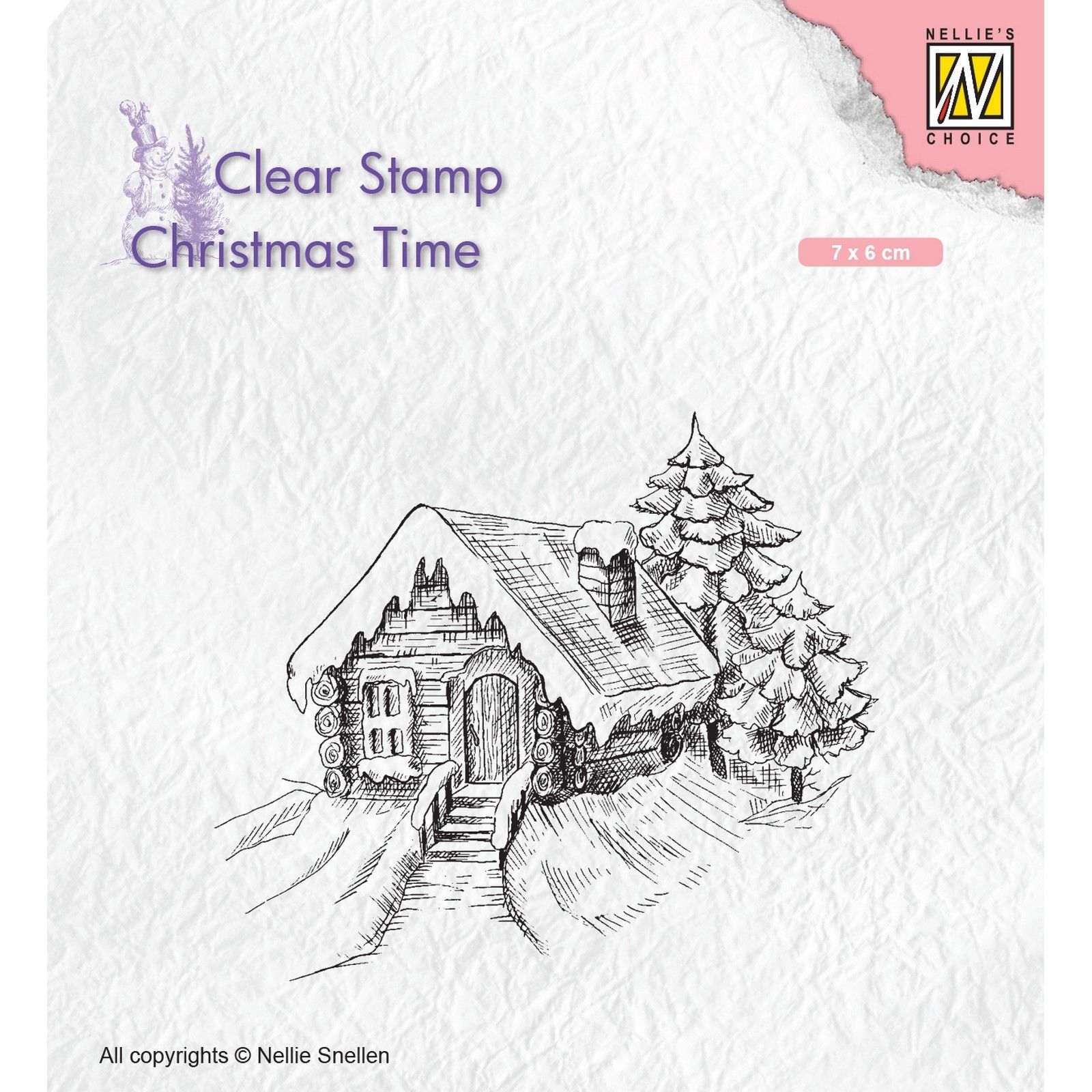 Nellie's Choice • Christmas Time Clear Stamps Cosily Snowy Cottage (7x6cm)