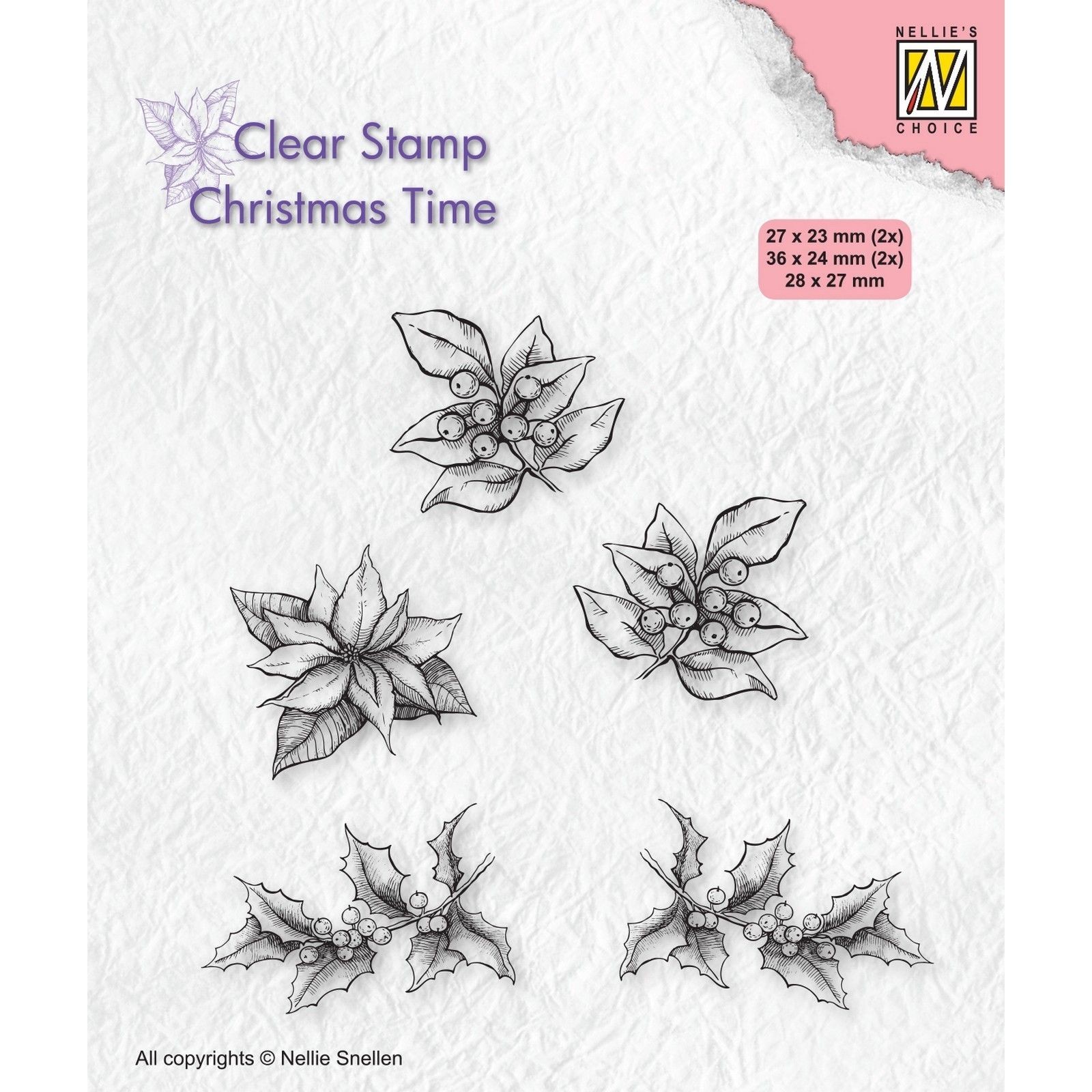 Nellie's Choice • Christmas Time Clear Stamps Poinsettia