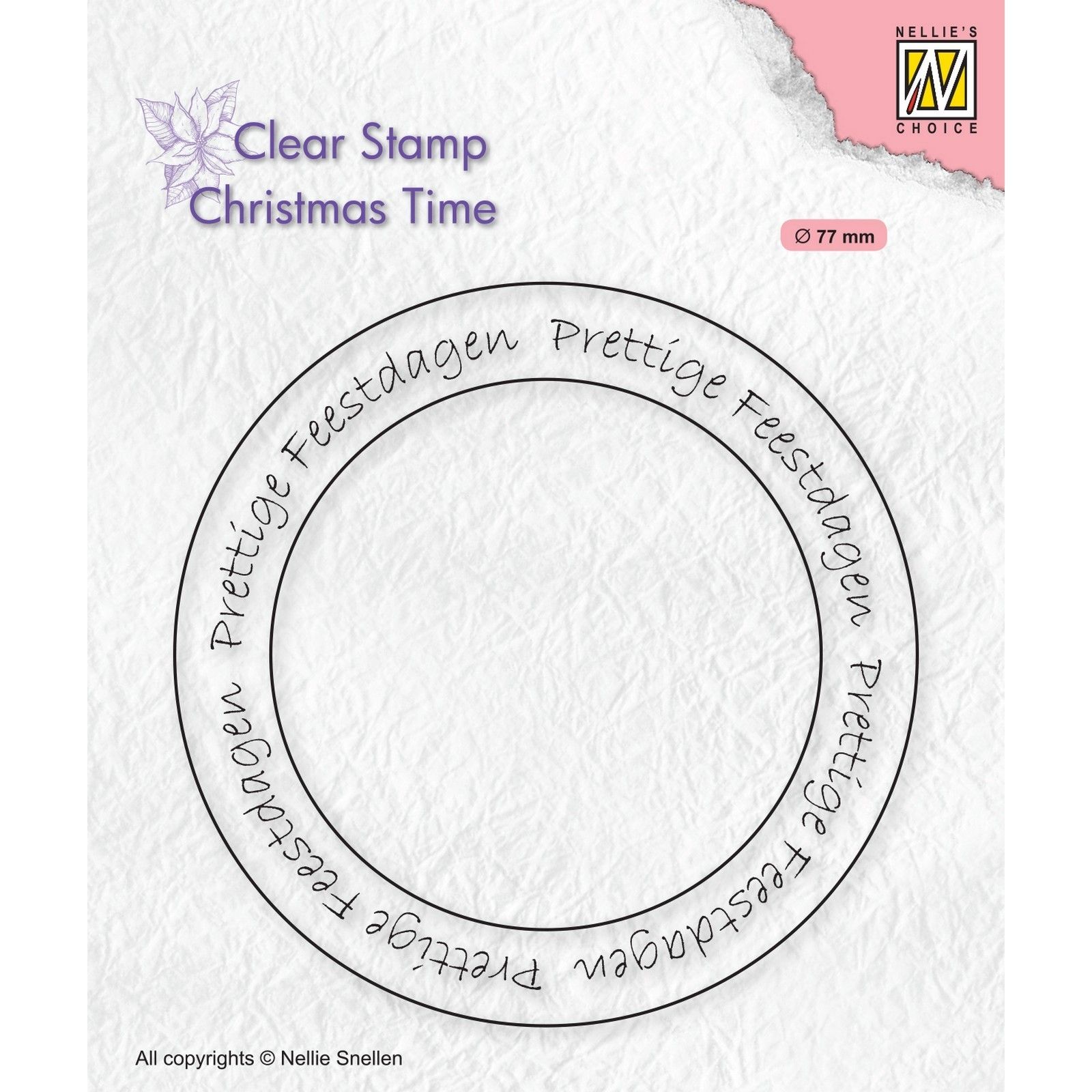 Nellie's Choice • Christmas Time Clear Stempels Cirkel Prettige Feestdagen