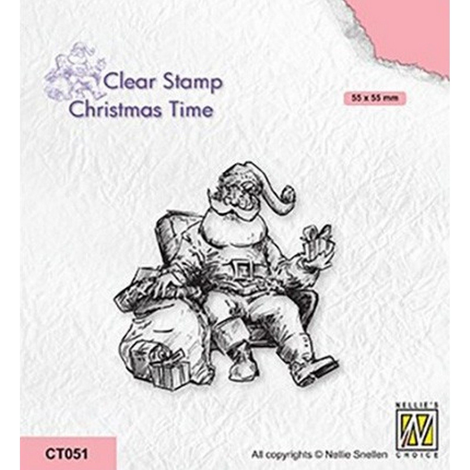 Nellie's Choice • Christmas Time Clear Stempels Santa Claus in Lounge Chair