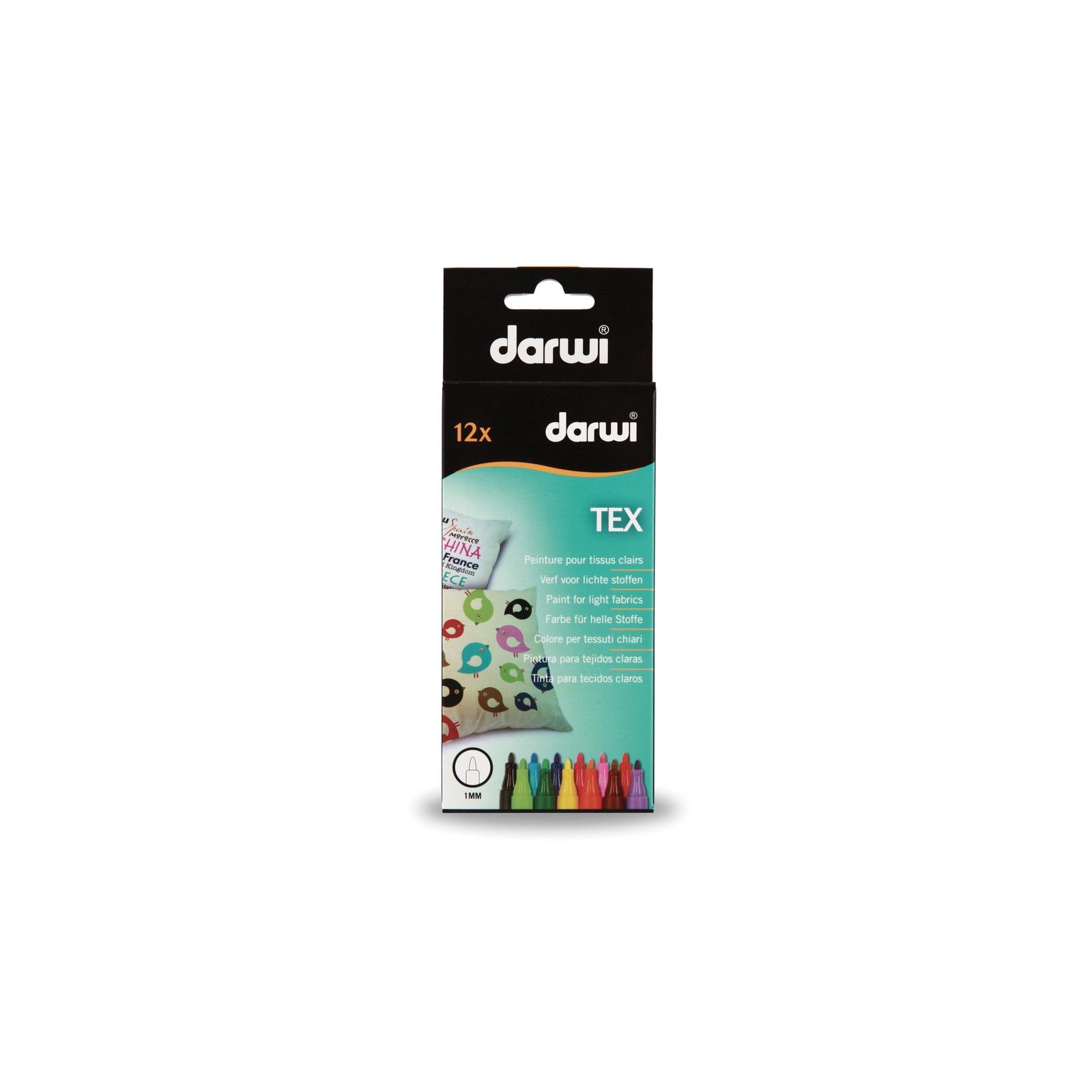 Darwi • TEX textiel marker 1mm thick point 12pcs